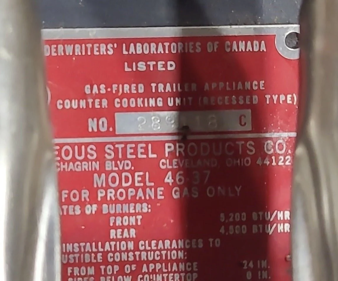 Used Vintage/ Retro 3 Burner RV Cooktop - Underwriters' Laboratories of Canada (ULC) 46-37 - Image 4