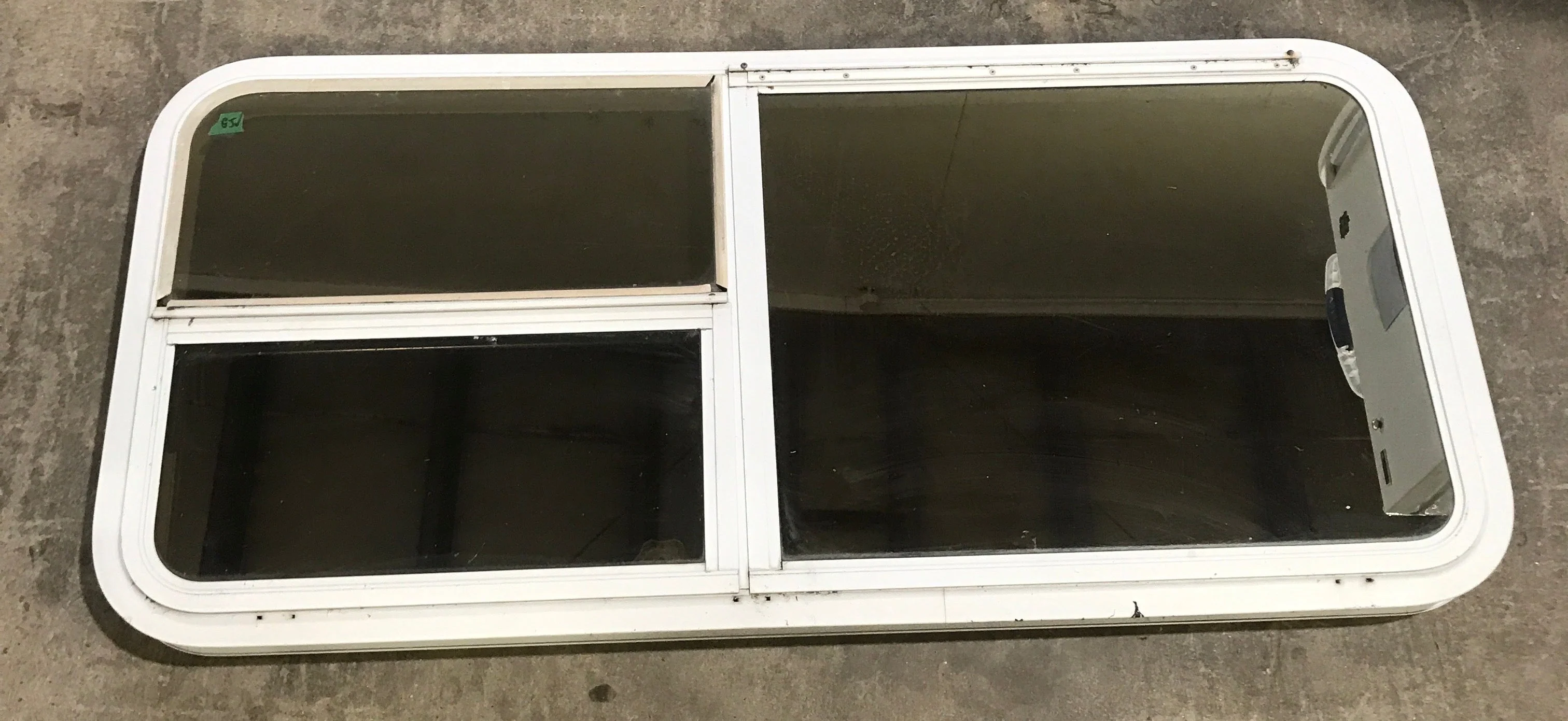 Used White Emergency Opening Window : 47 1/2" W x 21 1/2" H x 2" D