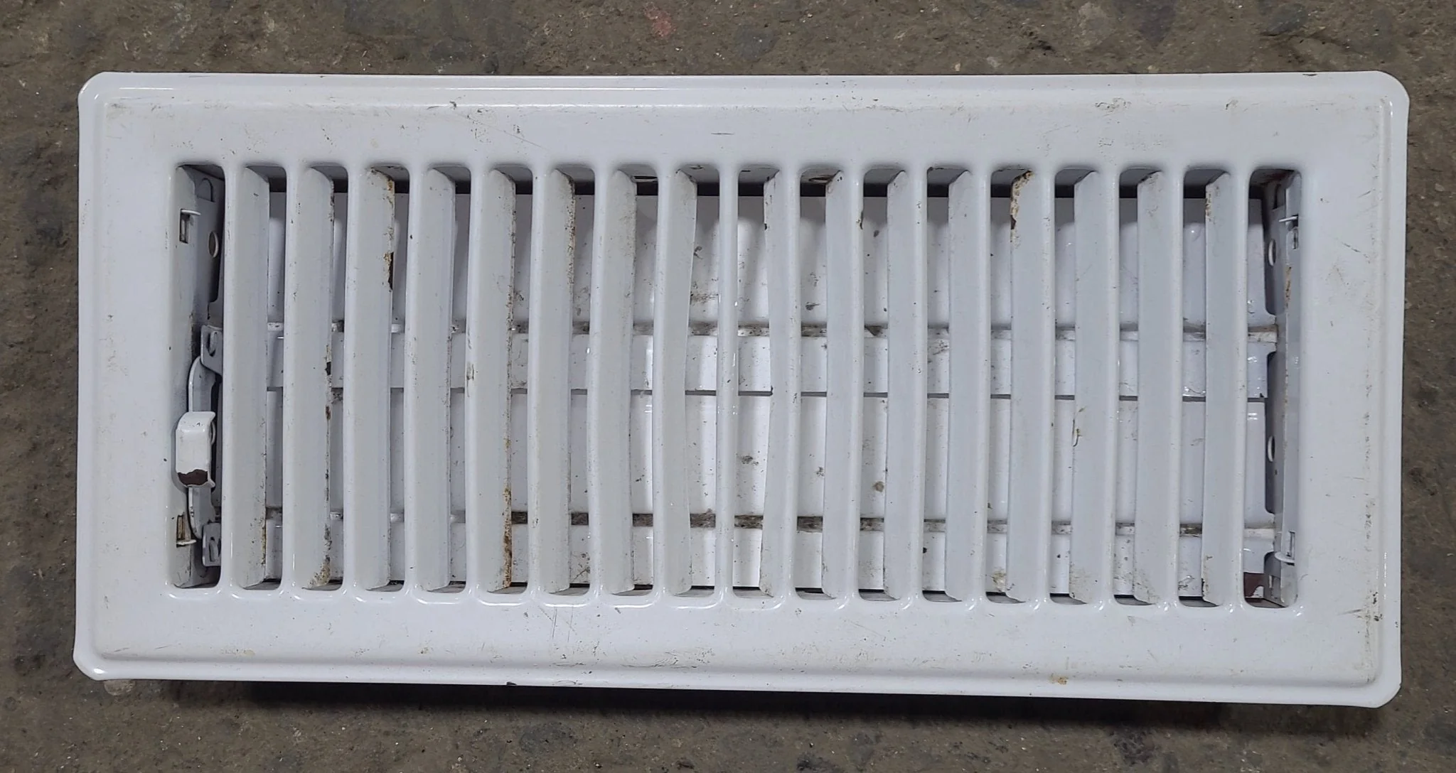 Used White Floor Register- Metal