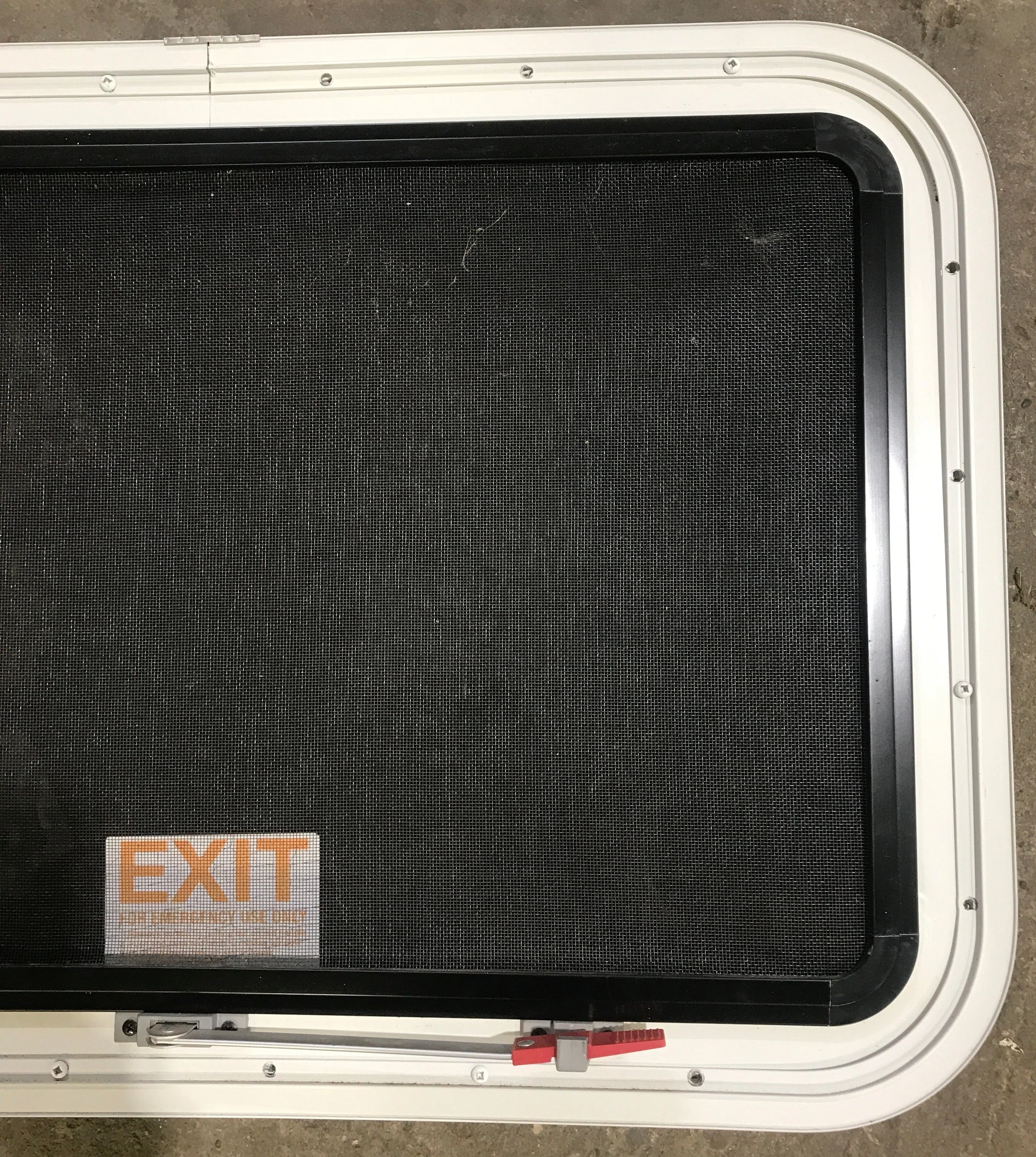 Used White Radius Emergency Opening Window : 29 1/2" W x 19 1/2" H x 1 7/8" D - Image 6