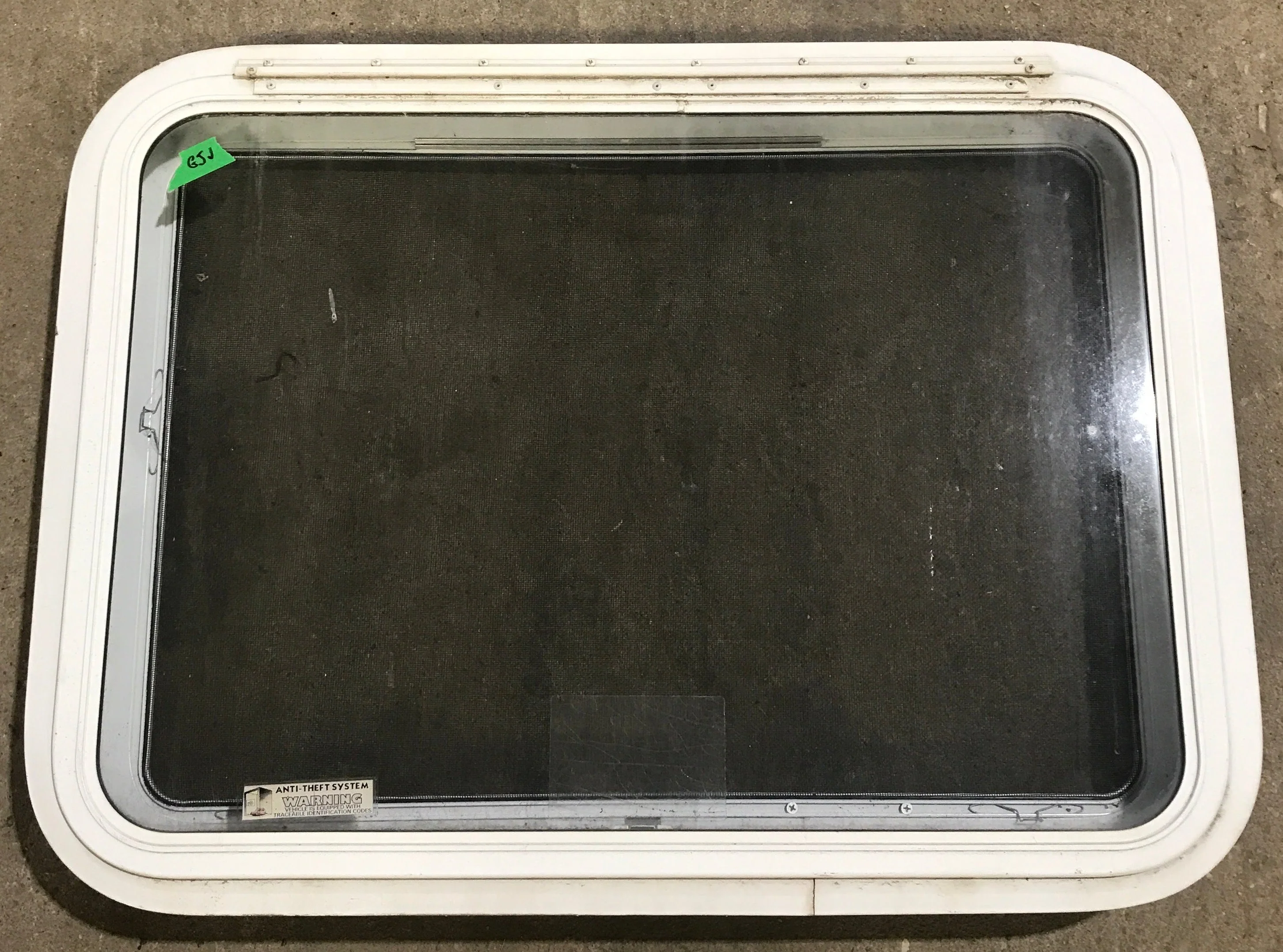 Used White Radius Emergency Opening Window : 29 1/2" W x 21 1/2" H x 1 7/8" D