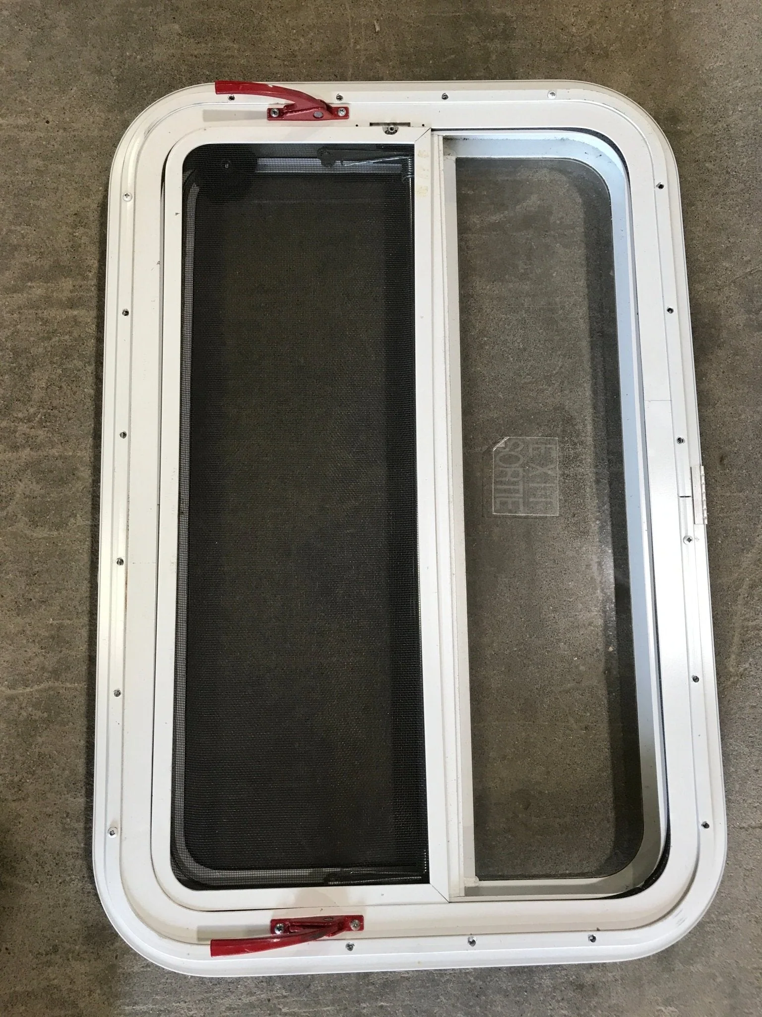 Used White Radius Emergency Opening Window : 29 1/4" W x 19 1/2" H x 1 1/2" D - Image 7
