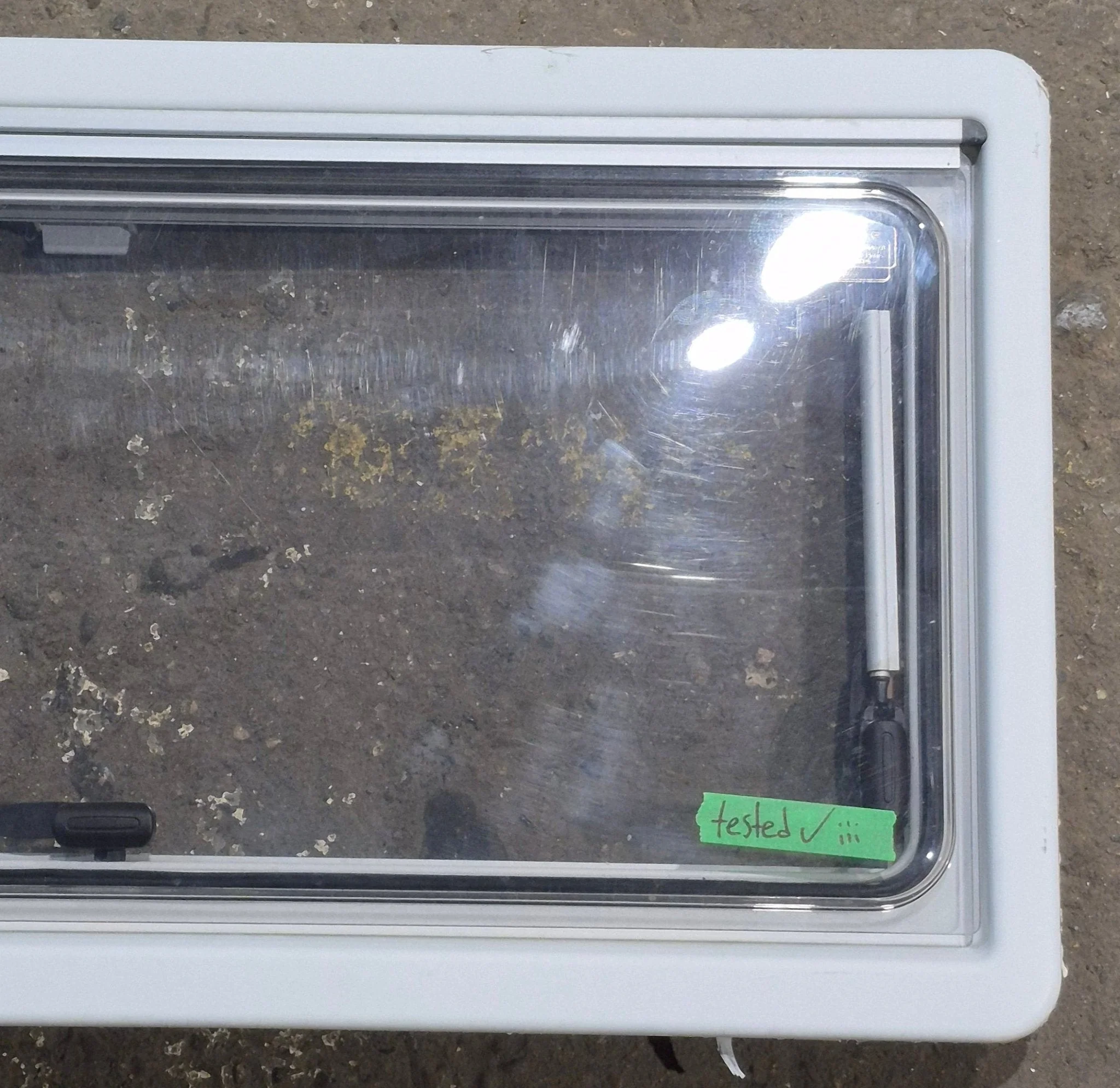 Used White Radius Emergency Opening Window : 34 3/4" W x 16 7/8" H x 1 1/8" D - Image 3