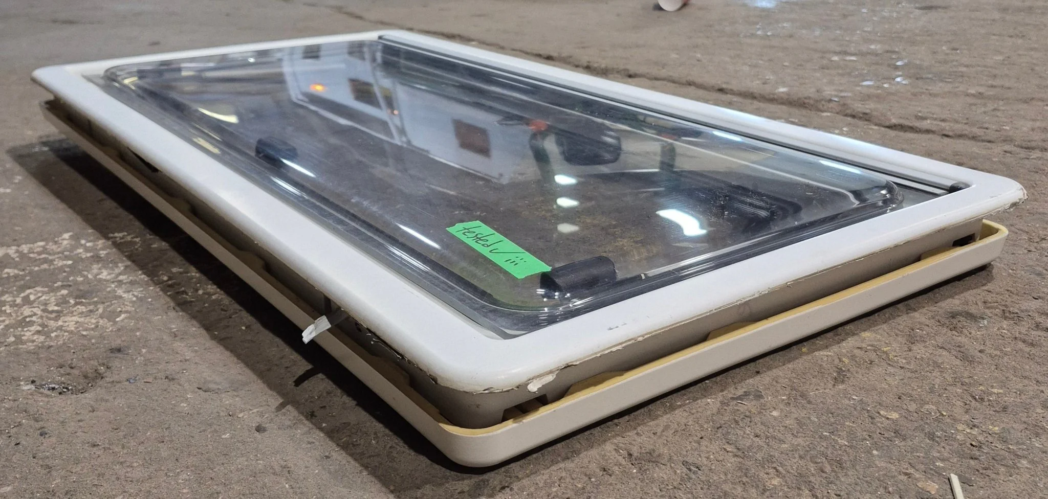 Used White Radius Emergency Opening Window : 34 3/4" W x 16 7/8" H x 1 1/8" D - Image 4