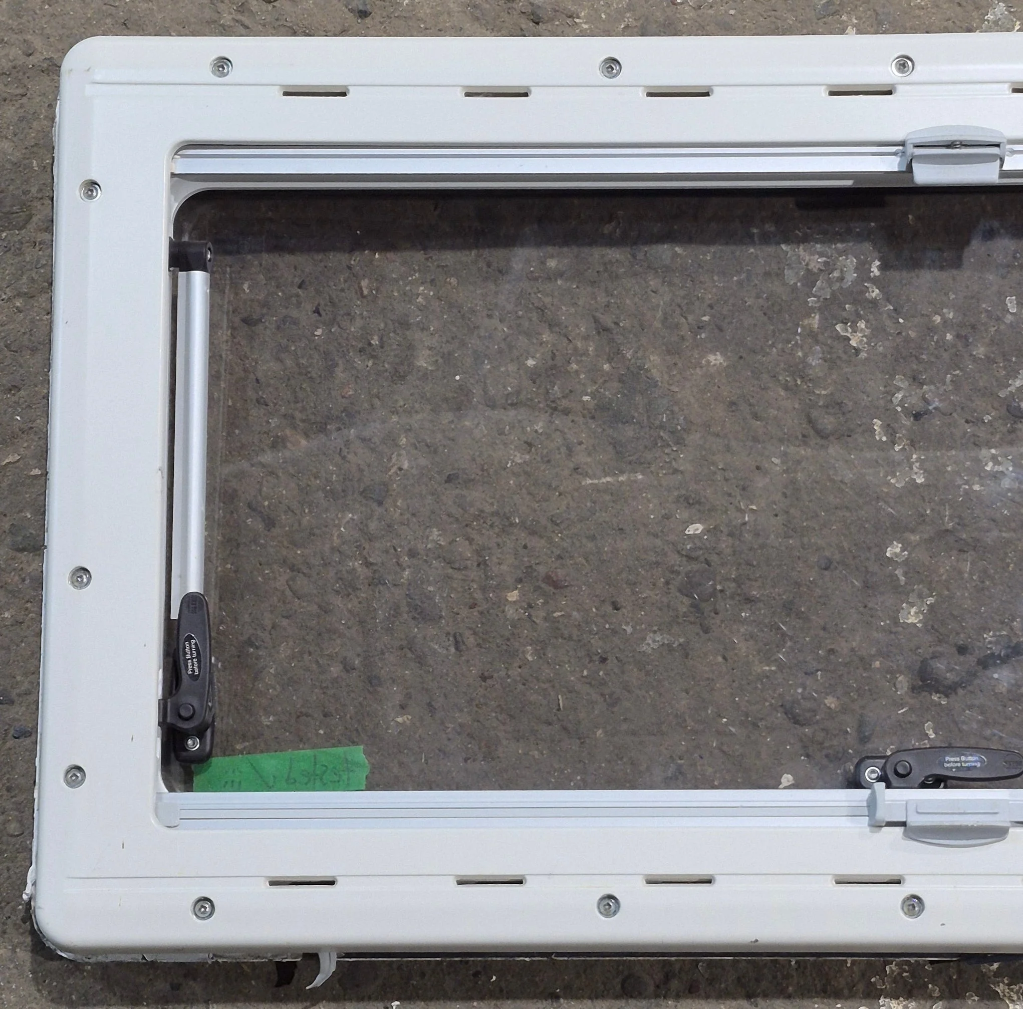 Used White Radius Emergency Opening Window : 34 3/4" W x 16 7/8" H x 1 1/8" D - Image 7