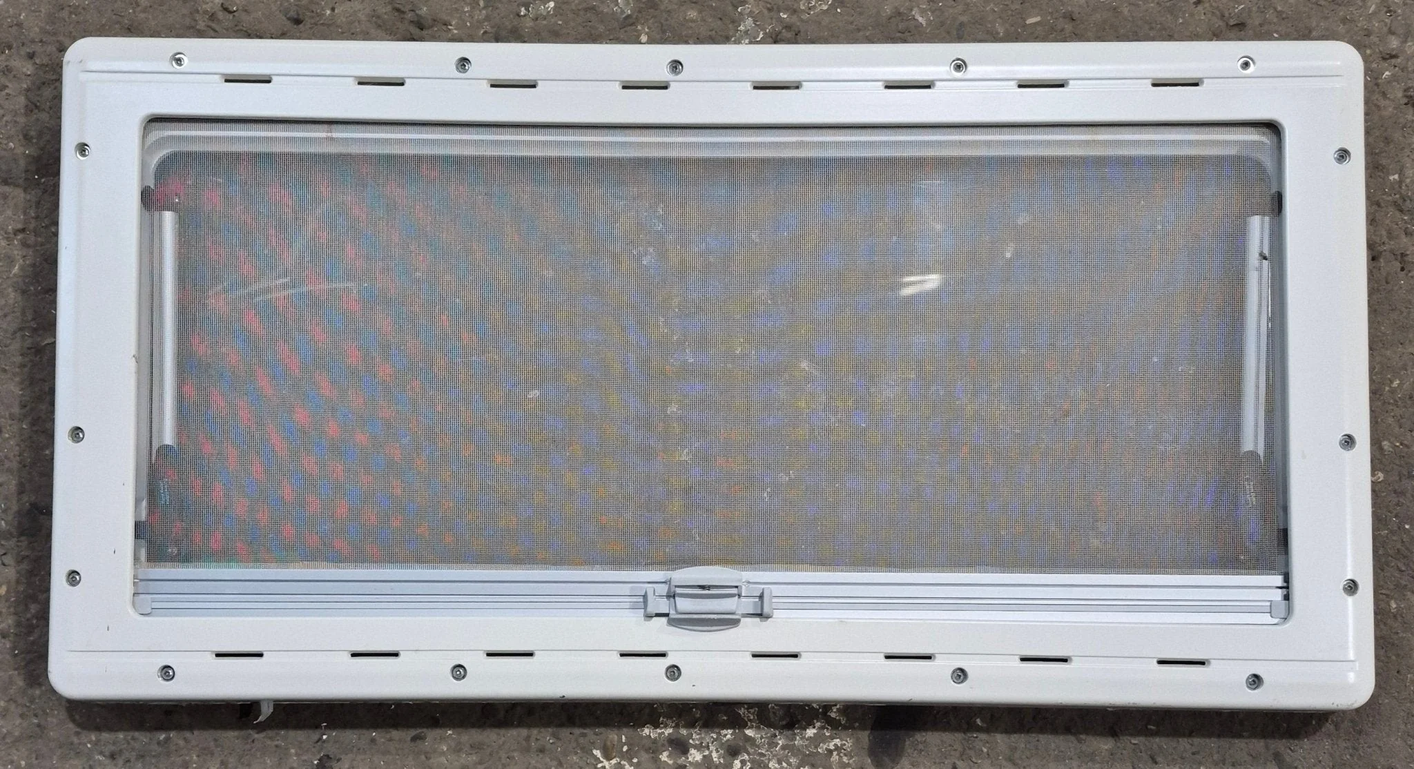 Used White Radius Emergency Opening Window : 34 3/4" W x 16 7/8" H x 1 1/8" D - Image 9