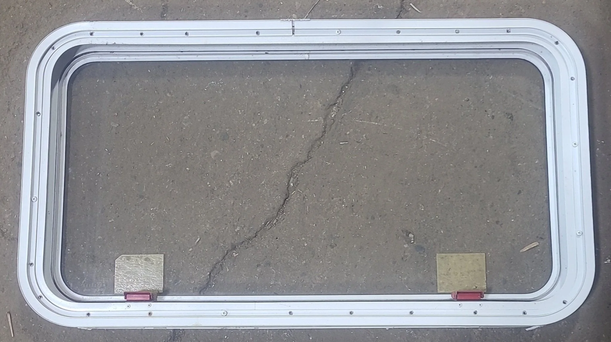 Used White Radius Emergency Opening Window : 35 1/2" W x 18 3/4" H x 1 7/8" D - Image 4