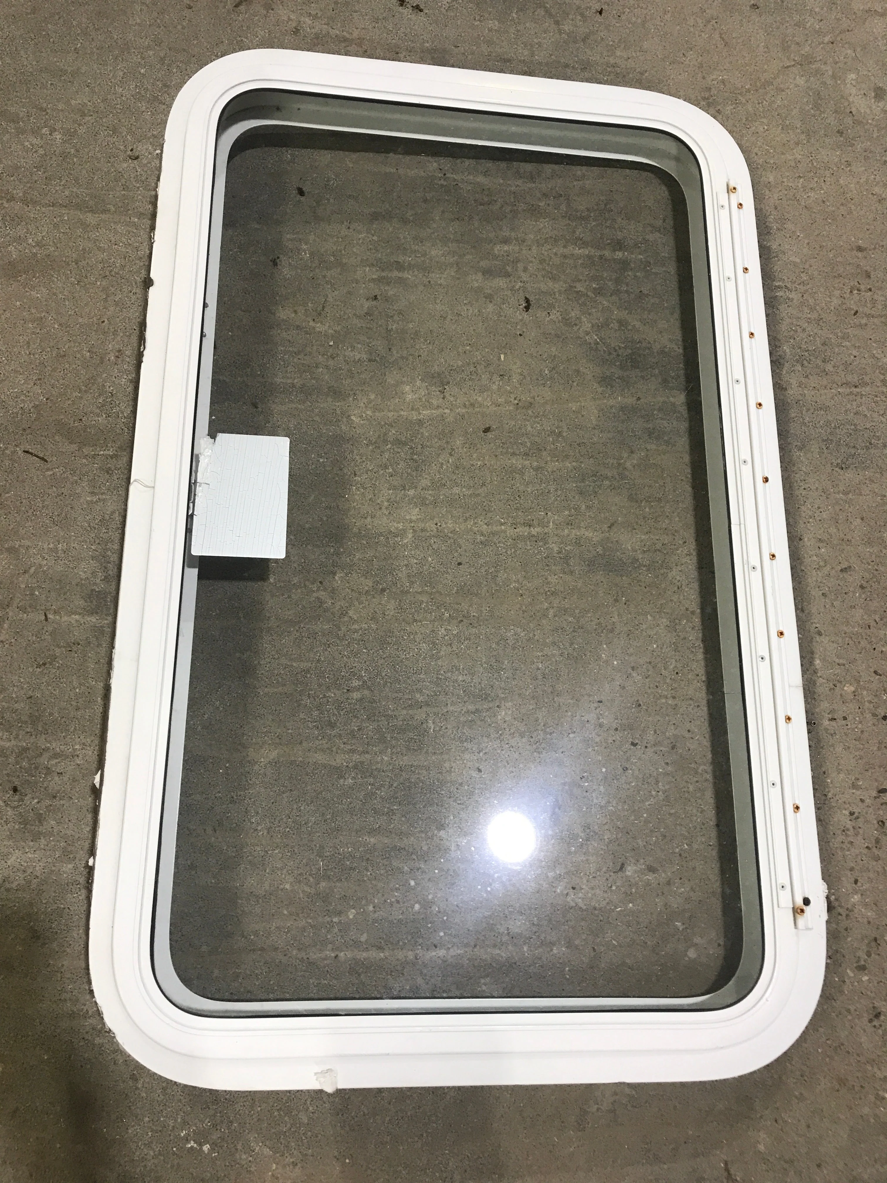 Used White Radius Emergency Opening Window : 35 1/2" x 21 1/2 x 1 1/2" D - Image 2