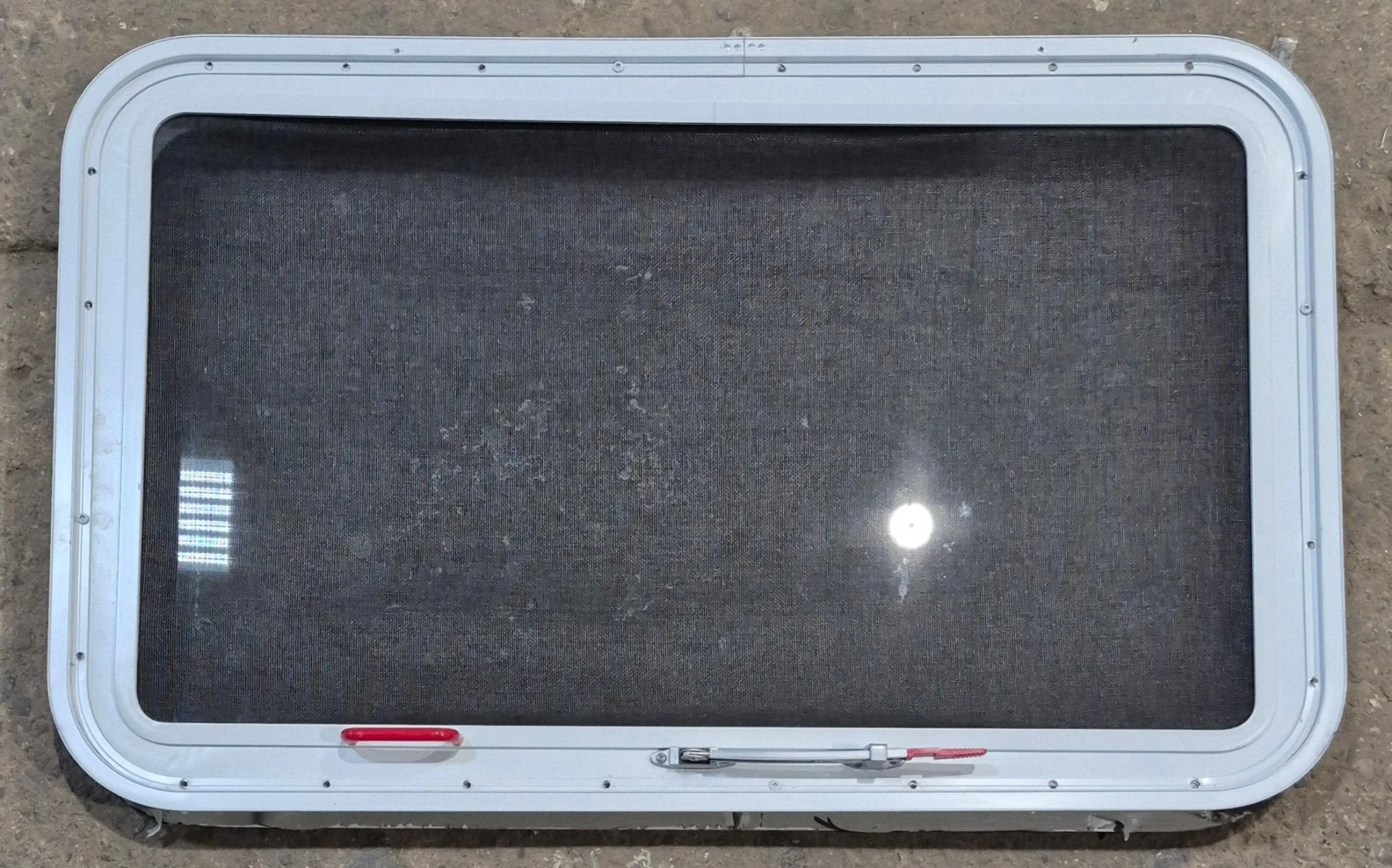 Used White Radius Emergency Opening Window : 35 1/4" W x 21 1/4" H x 1 7/8" D - Image 4