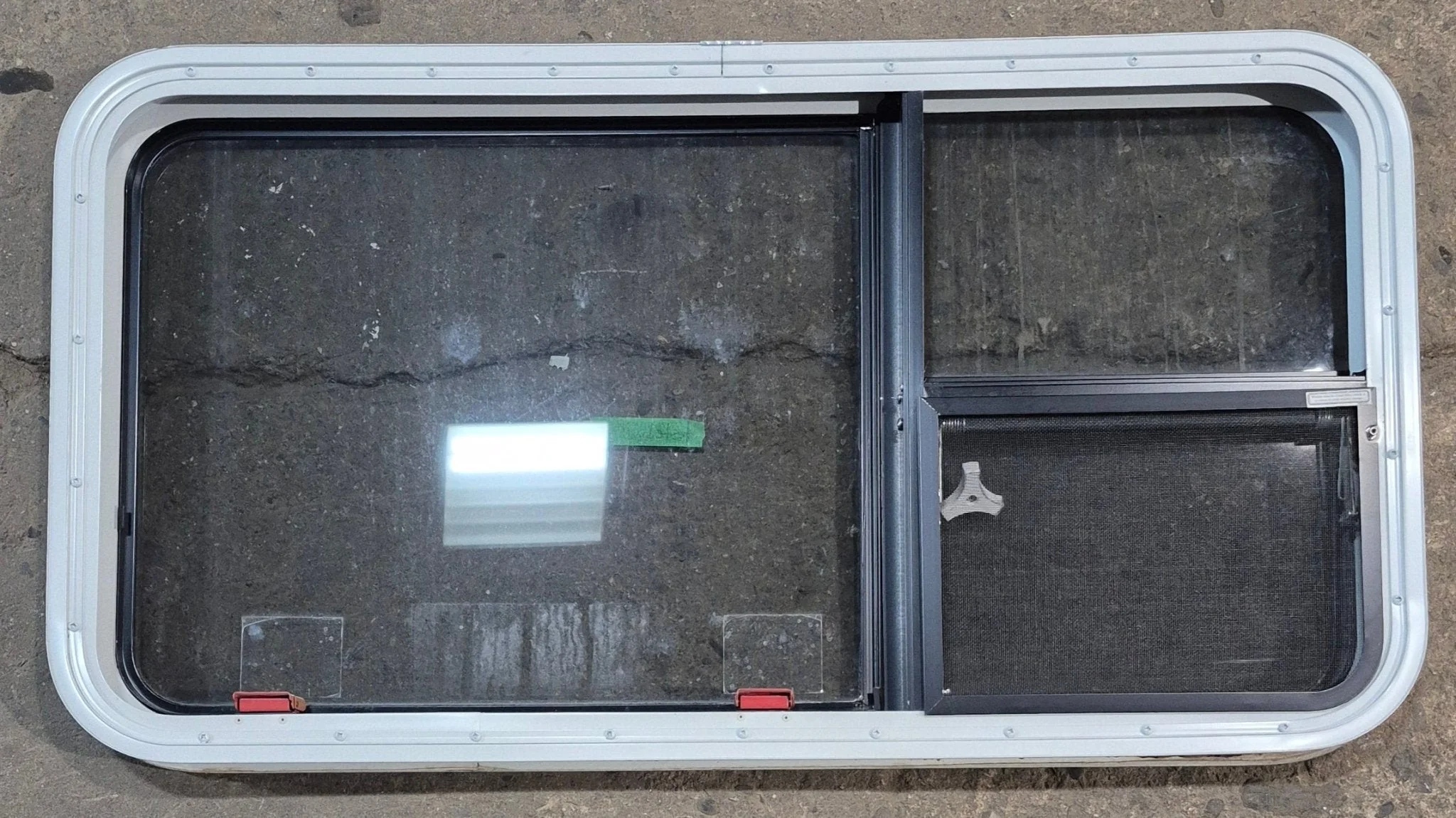 Used White Radius Emergency Opening Window : 41 1/4" W x 21 1/4" H x 1 3/4" D - Image 4