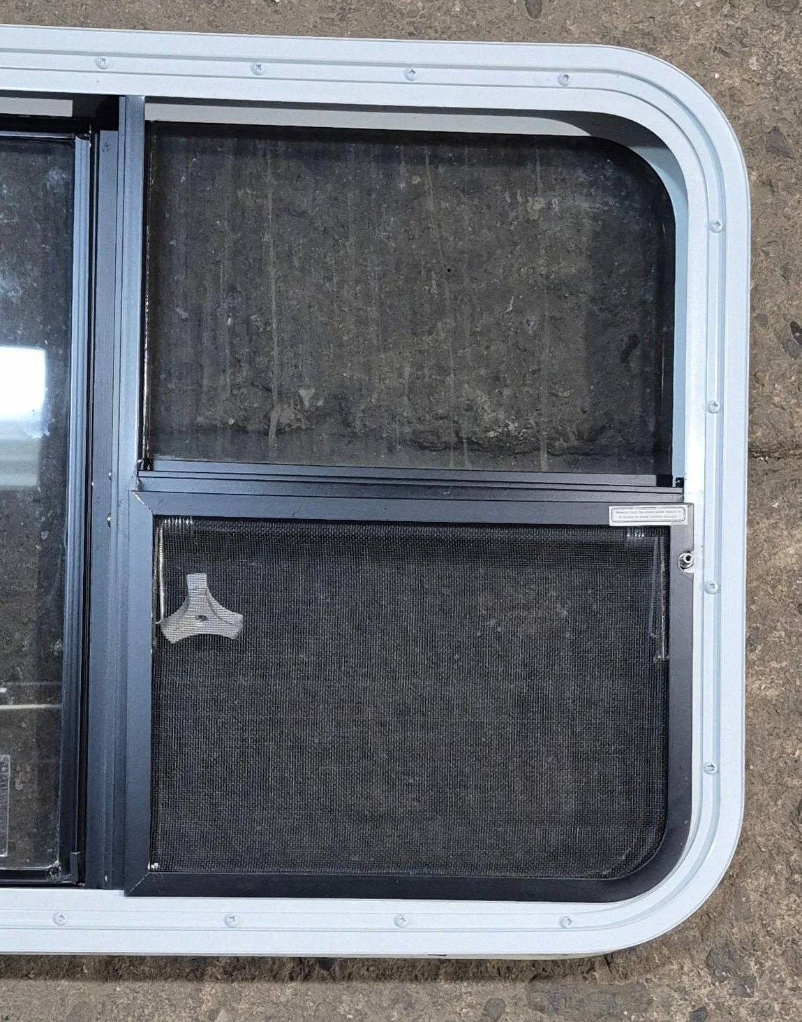 Used White Radius Emergency Opening Window : 41 1/4" W x 21 1/4" H x 1 3/4" D - Image 6