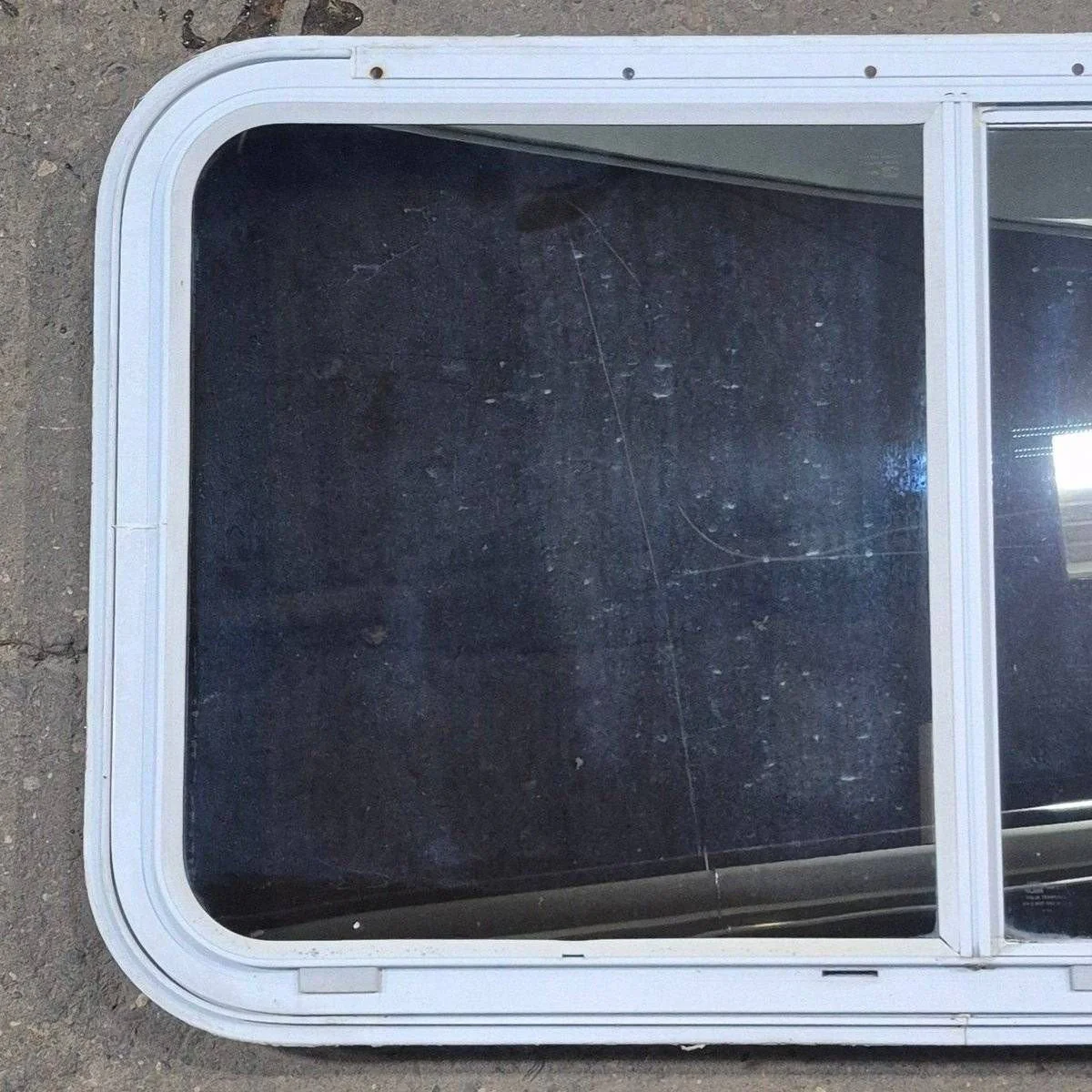 Used White Radius Emergency Opening Window - 42 5/8" X 24 3/8" X 1 7/8" - Image 2
