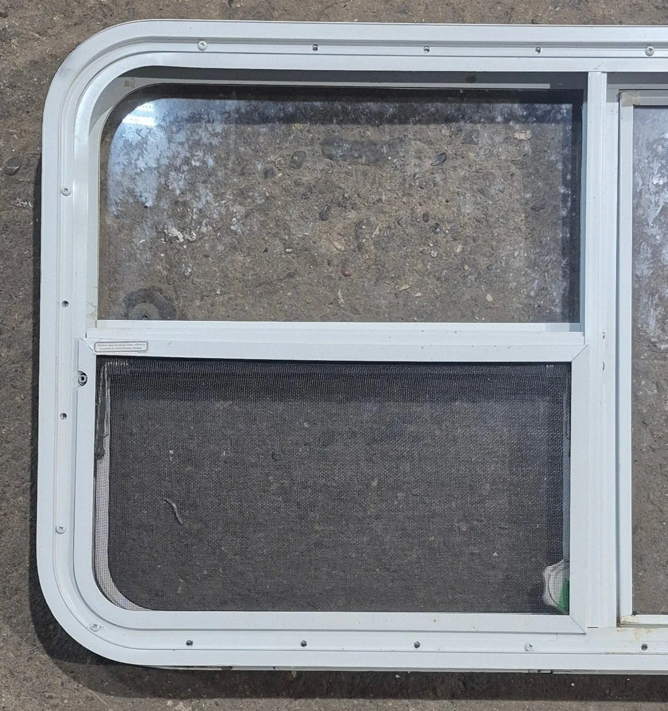 Used White Radius Emergency Opening Window : 45 1/2" W x 21 1/4" H x 1 7/8" D - Image 8