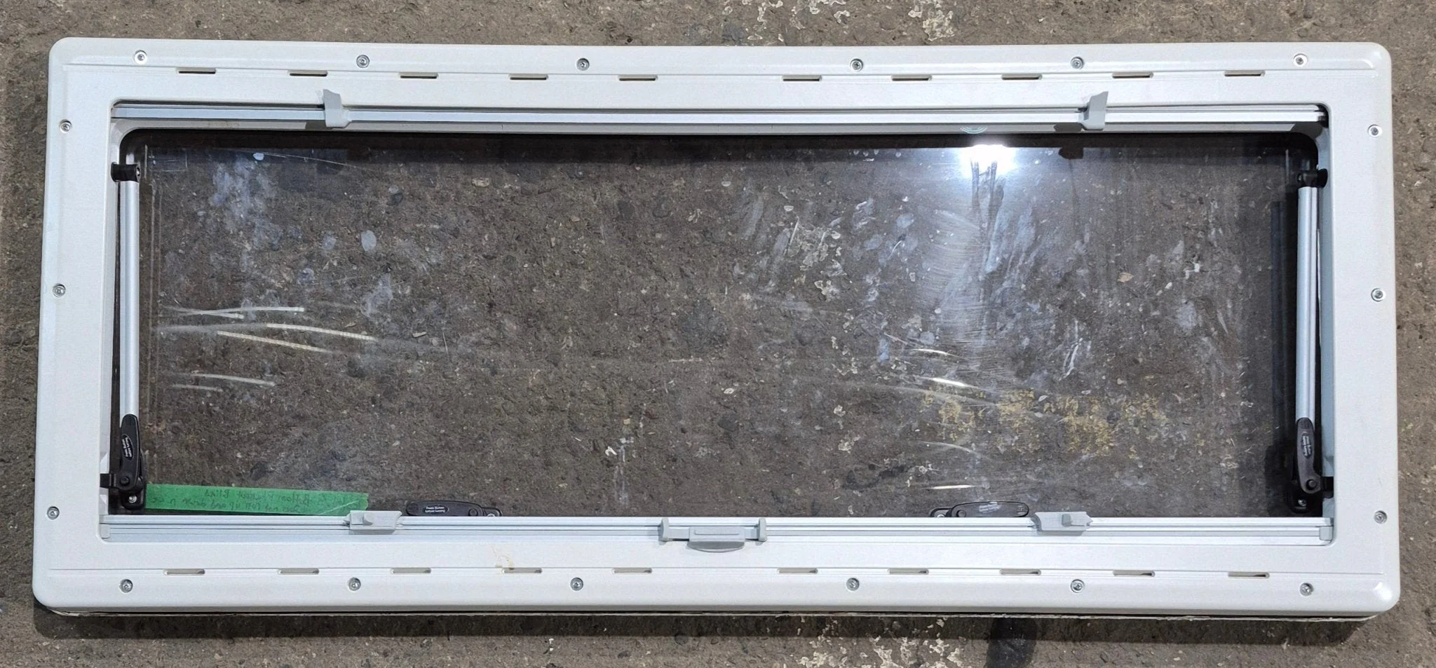 Used White Radius Emergency Opening Window : 46 5/8" W x 18 3/4" H x 1 1/8" D - Image 5