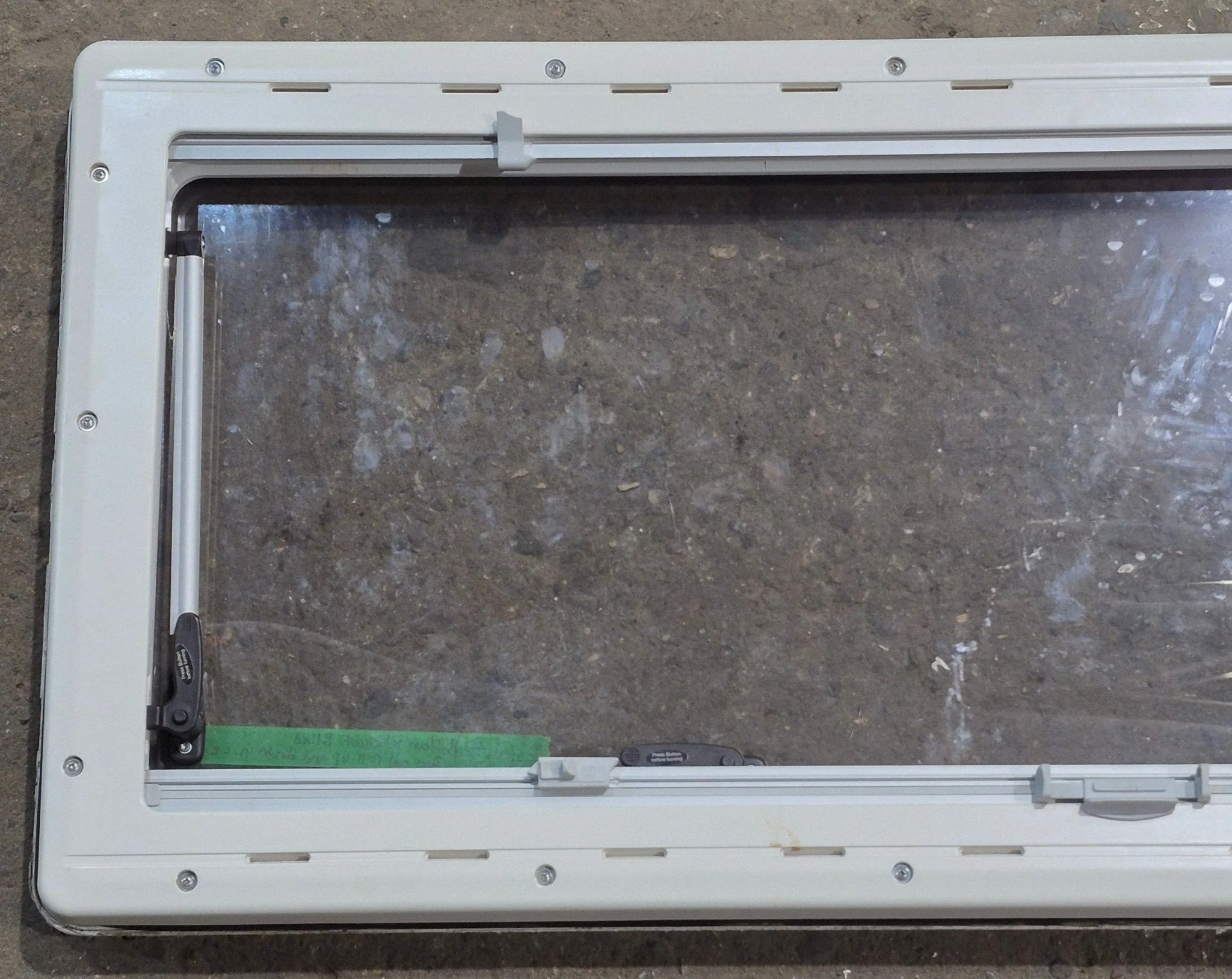 Used White Radius Emergency Opening Window : 46 5/8" W x 18 3/4" H x 1 1/8" D - Image 6