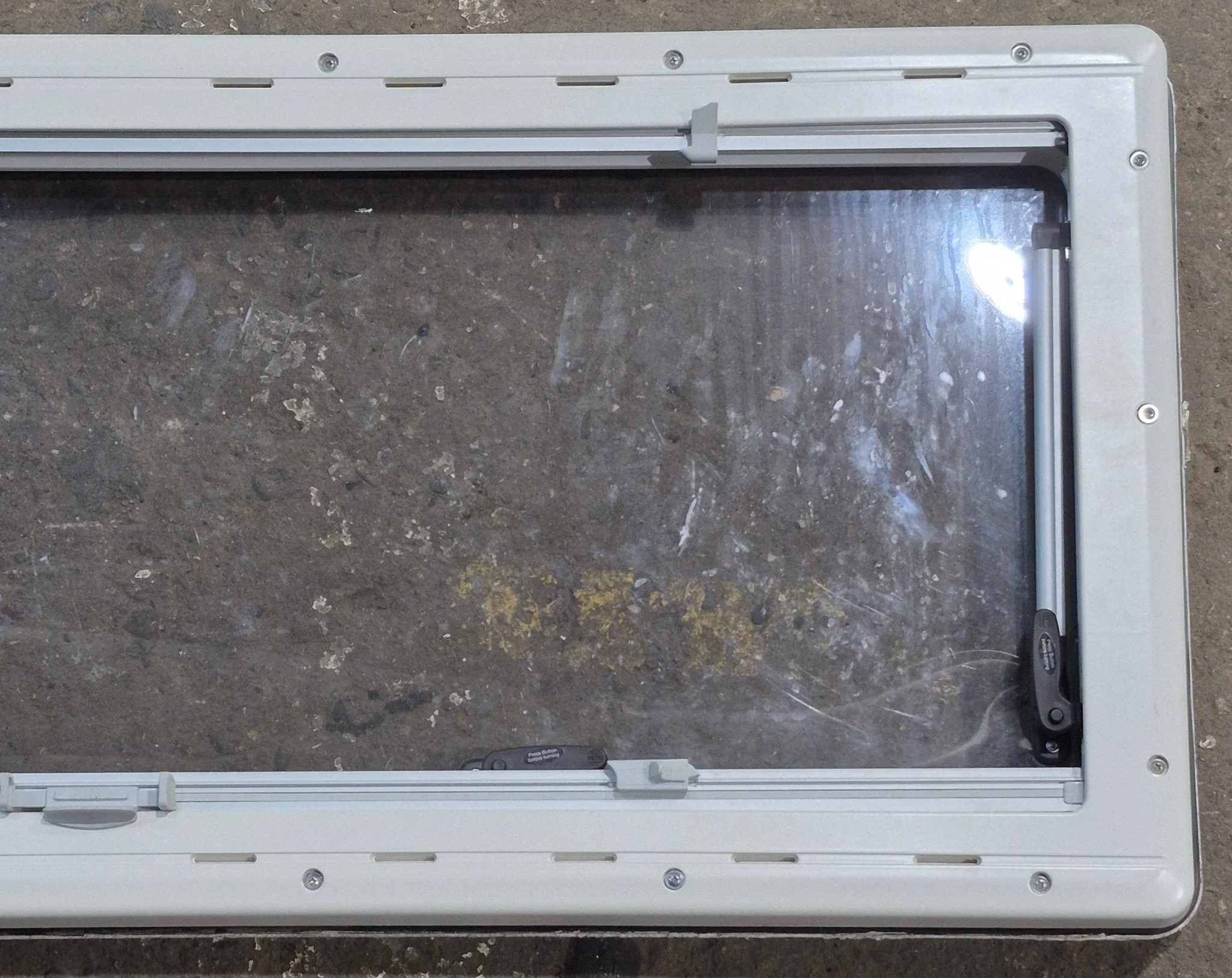 Used White Radius Emergency Opening Window : 46 5/8" W x 18 3/4" H x 1 1/8" D - Image 7