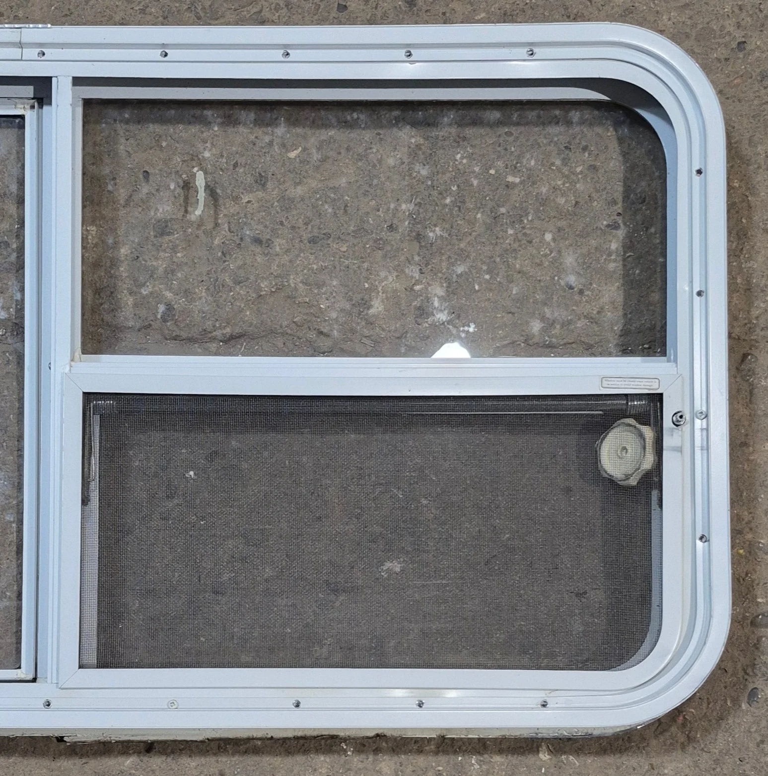 Used White Radius Emergency Opening Window : 47 1/2" W x 21 1/4" H x 2" D - Image 5