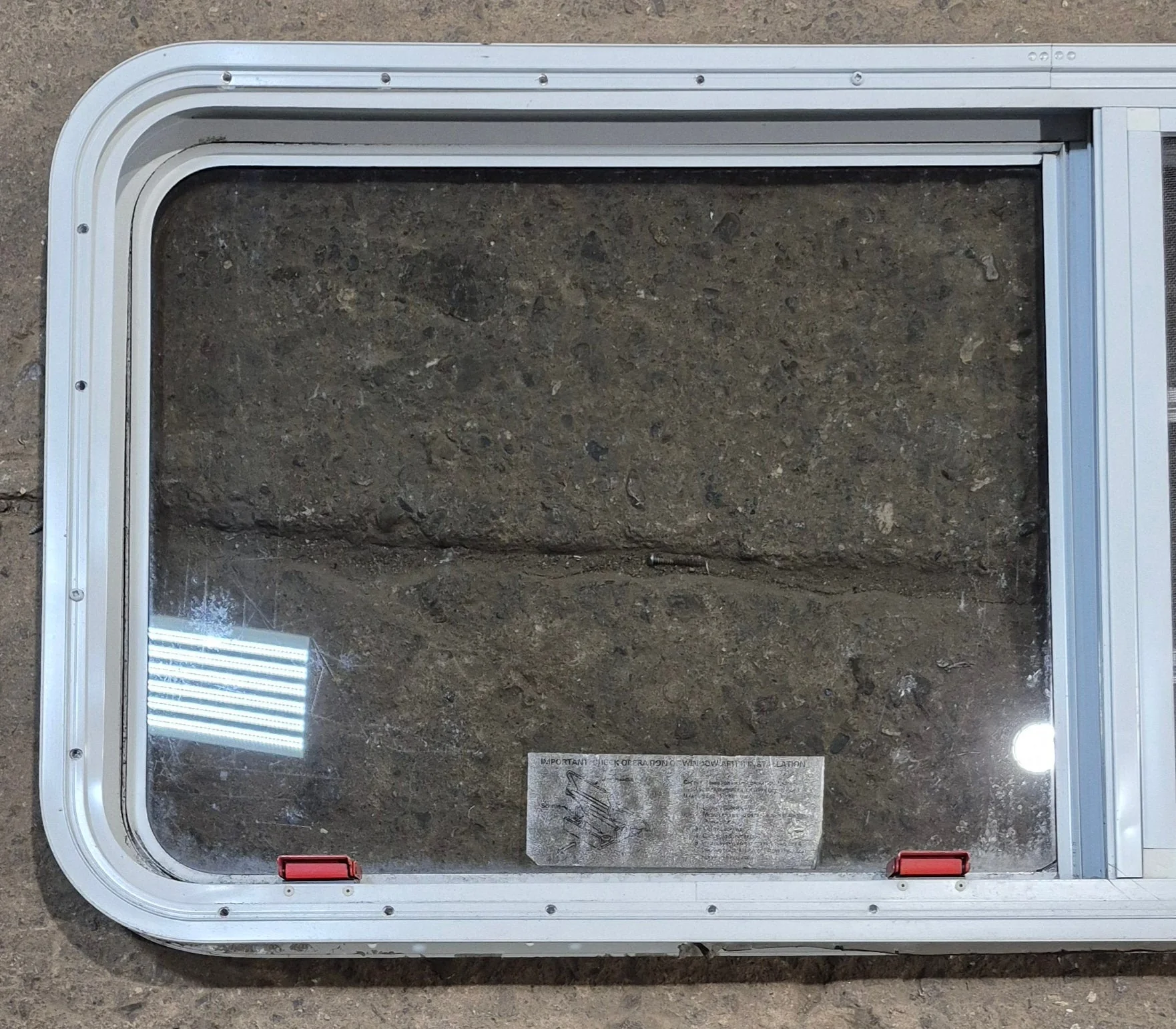 Used White Radius Emergency Opening Window : 47 1/4" W x 21 1/4" H x 1 7/8" D - Image 6