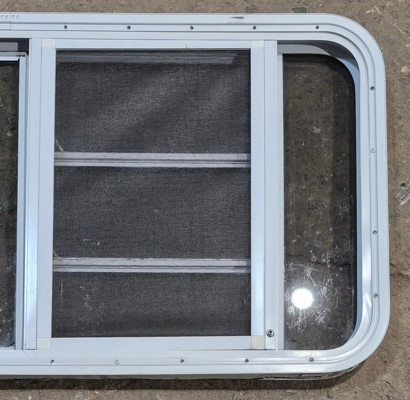 Used White Radius Emergency Opening Window : 47 1/4" W x 21 1/4" H x 1 7/8" D - Image 7