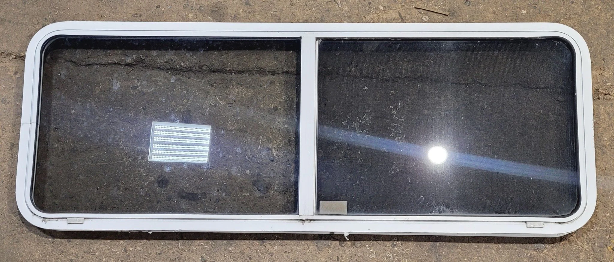 Used White Radius Emergency Opening Window : 60 1/4" W x 21 3/4" H x 1 7/8" D