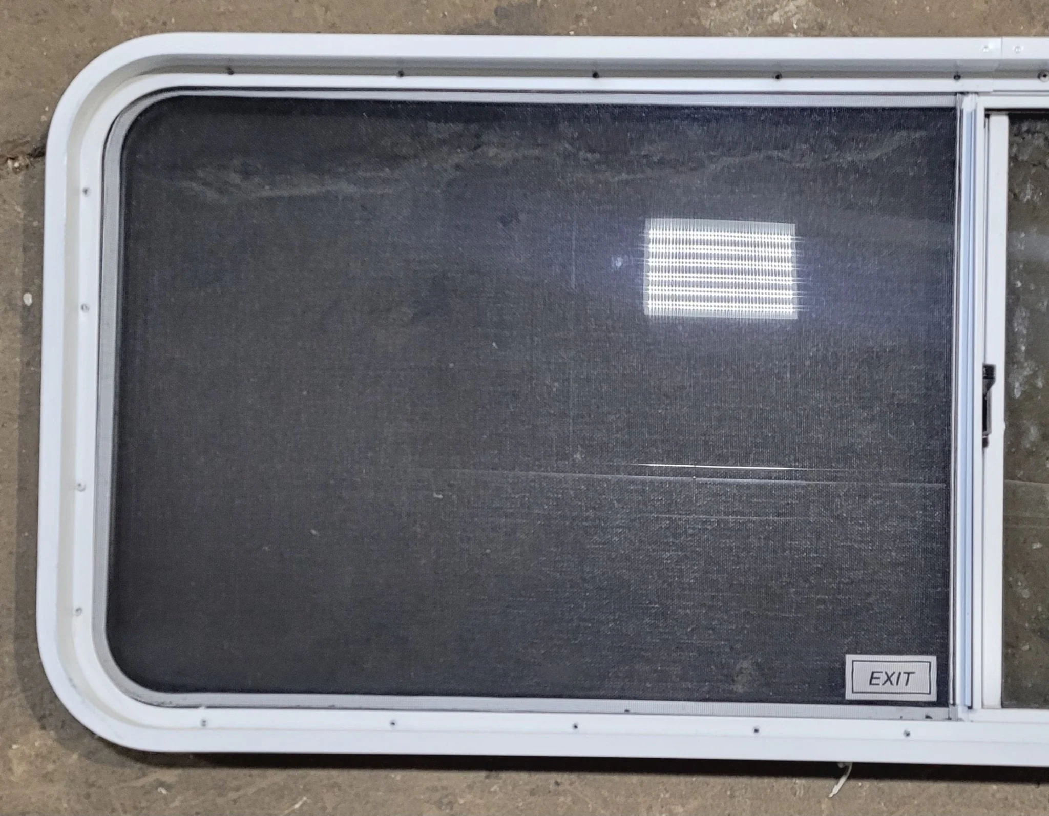 Used White Radius Emergency Opening Window : 60 1/4" W x 21 3/4" H x 1 7/8" D - Image 5