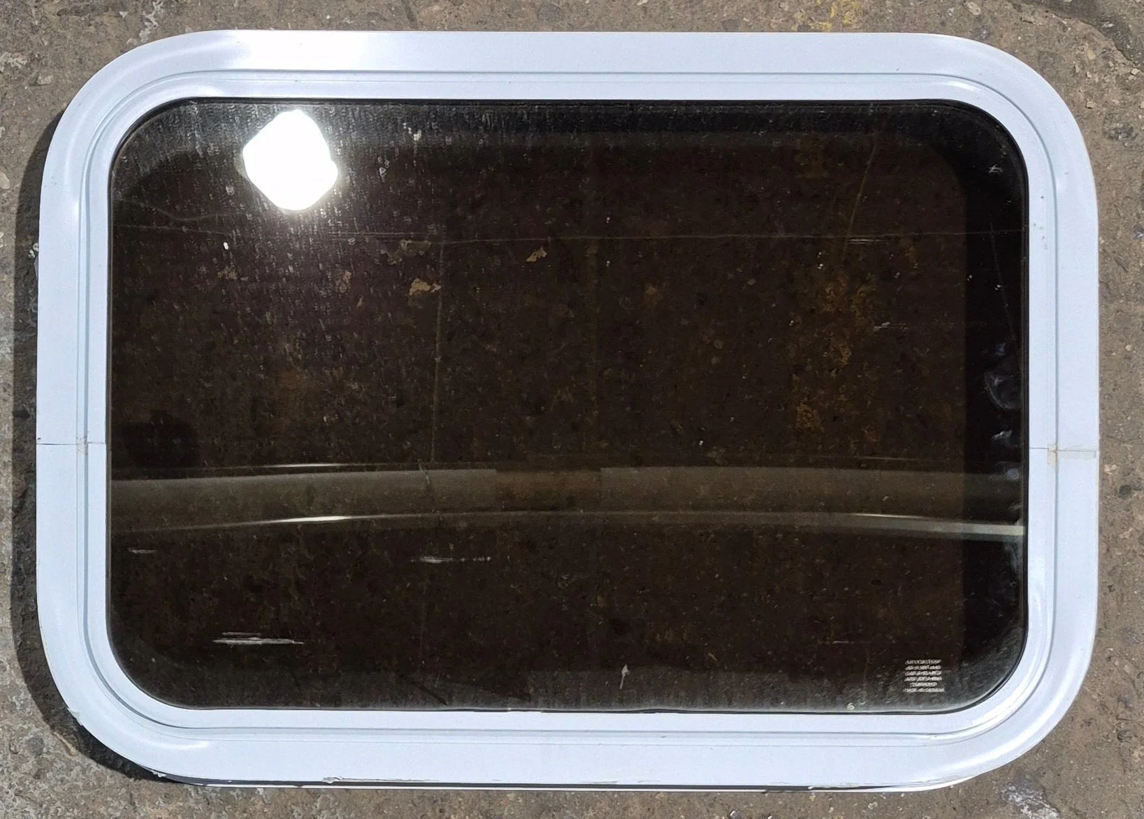 Used White Radius Non Opening Window : 24 1/4" W x 16 3/4" H x 1 7/8" D