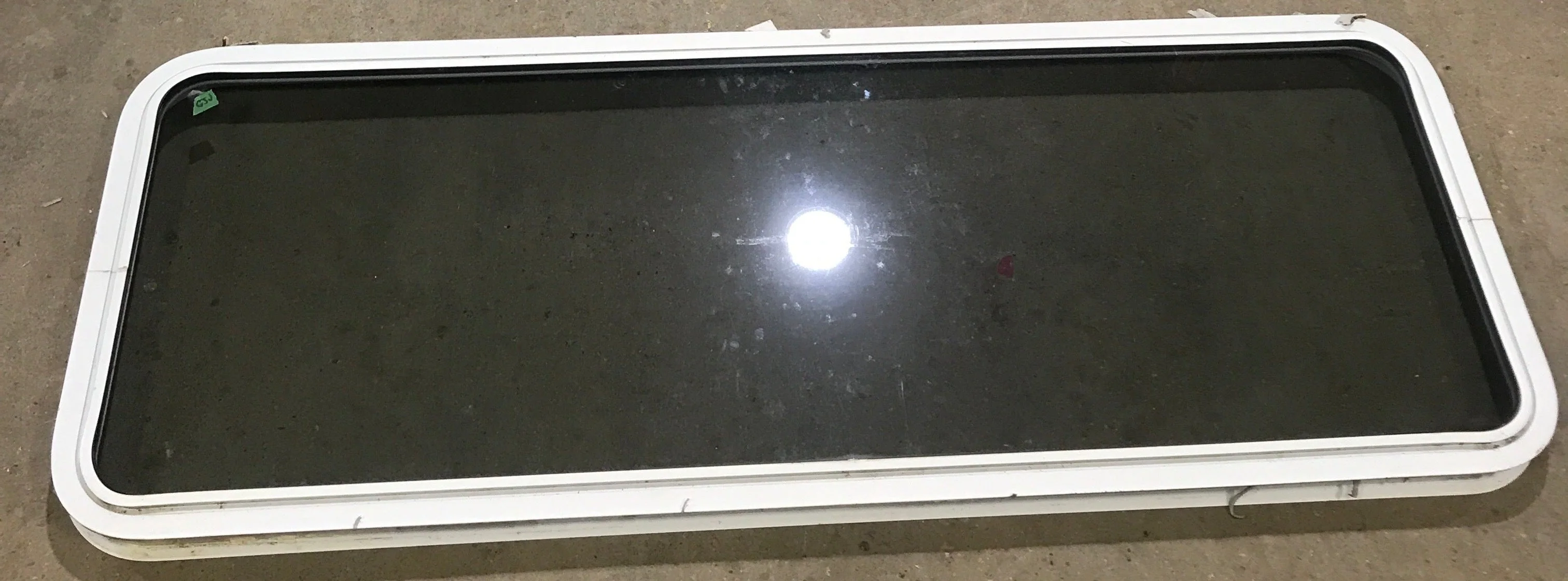 Used White Radius Non Opening Window : 60" W x 21 1/2" H x 1 7/8" D
