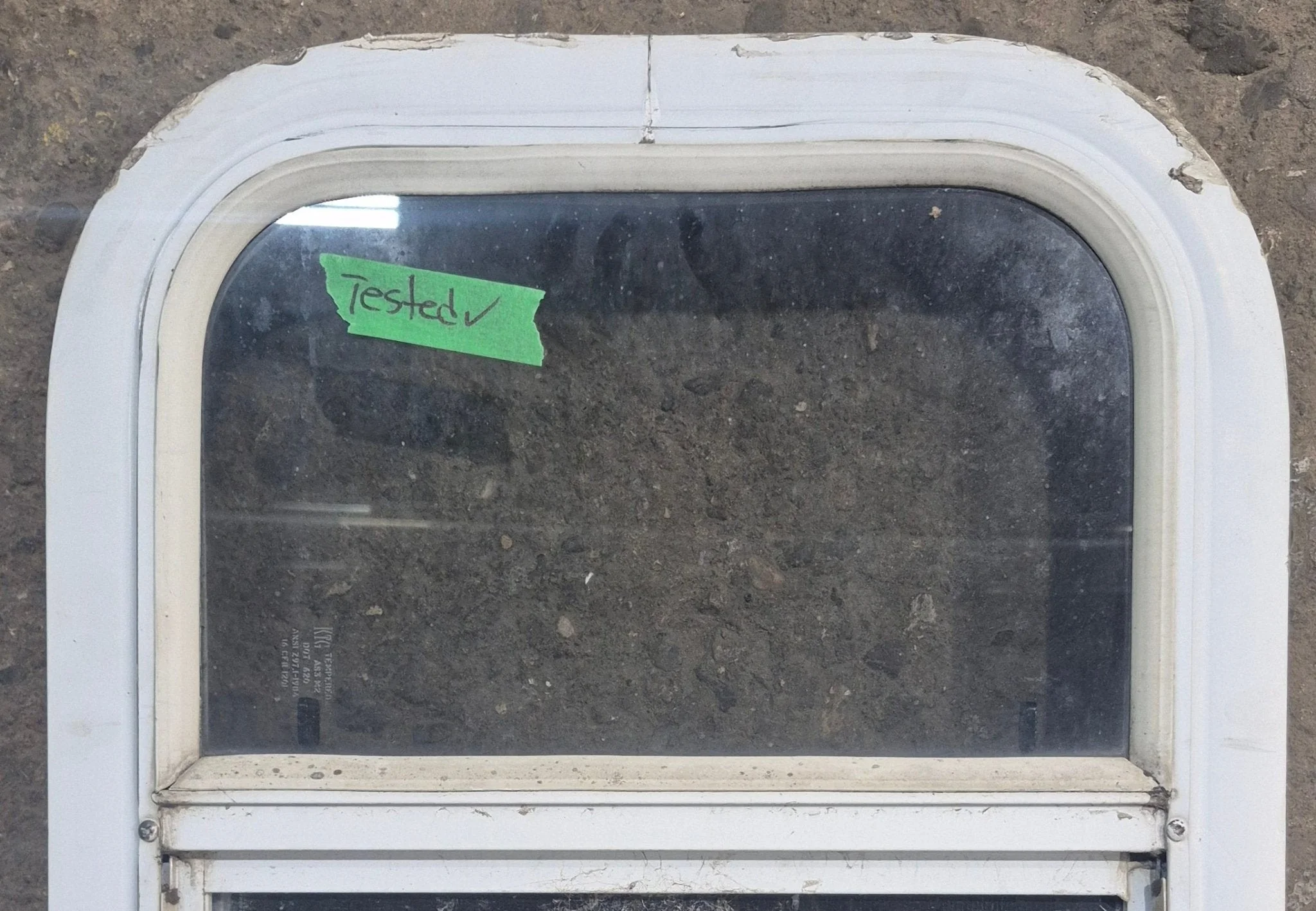 Used White Radius Opening Window : 14 1/4" W x 17 1/4" H x 1 7/8" D - Image 2
