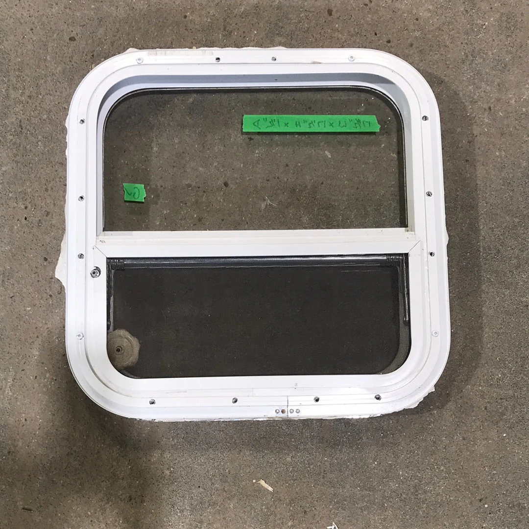 Used White Radius Opening Window : 17 1/2" W x 17 1/2" H x 1 1/2" D - Image 2