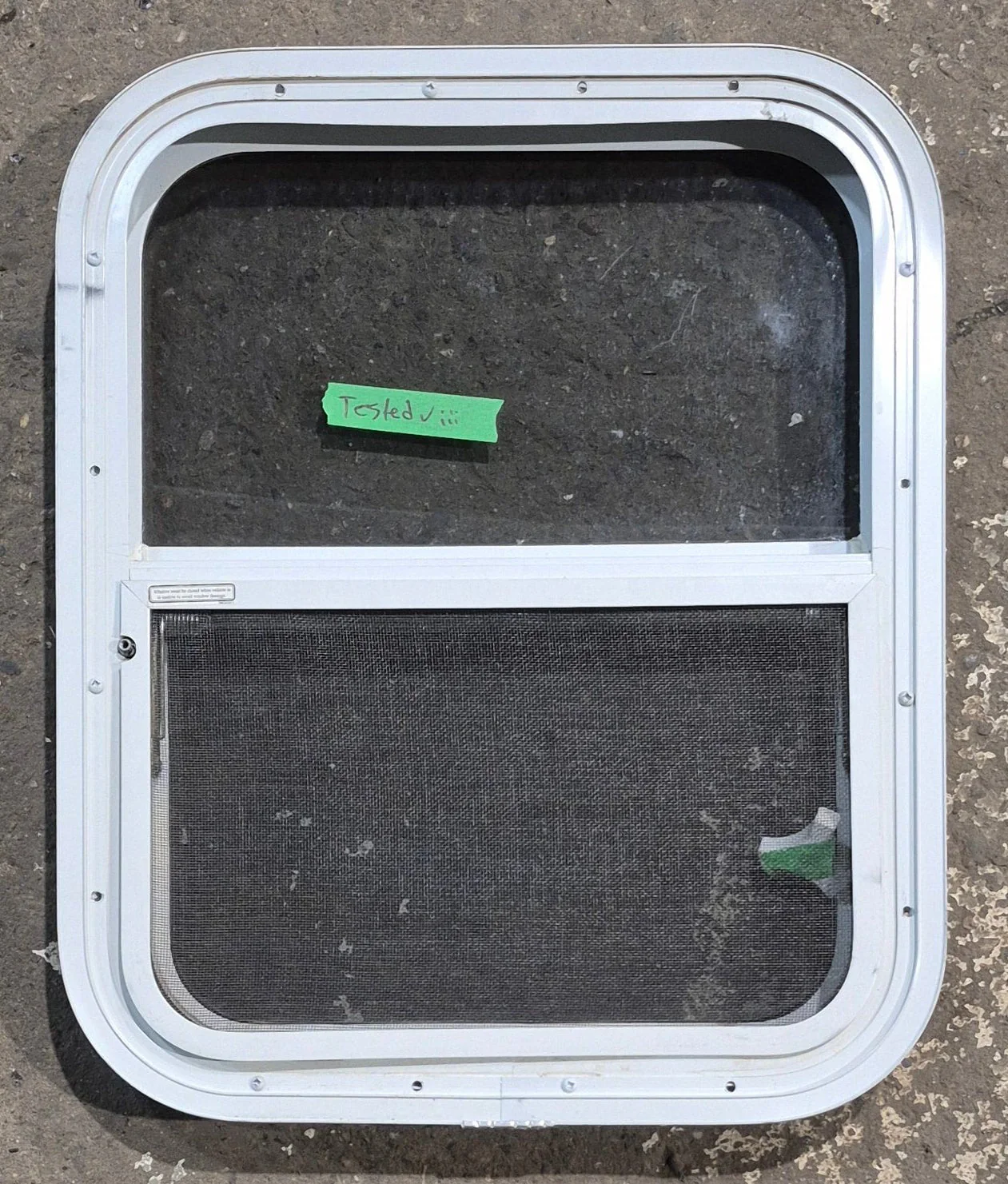 Used White Radius Opening Window : 17 1/4" W x 21 1/4" H x 1 3/4" D - Image 5
