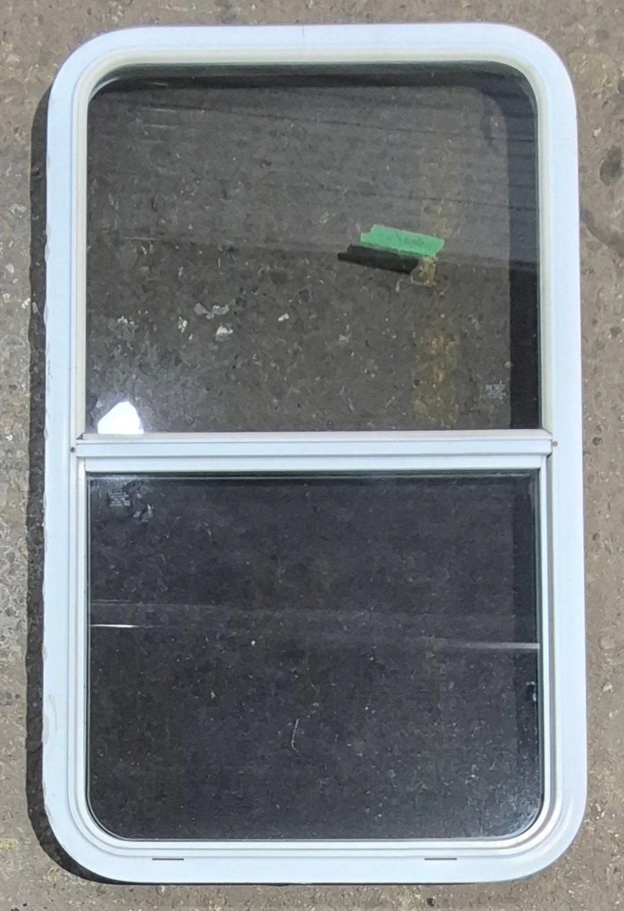 Used White Radius Opening Window : 23 1/2" W x 39 1/4" H x 1 7/8" D