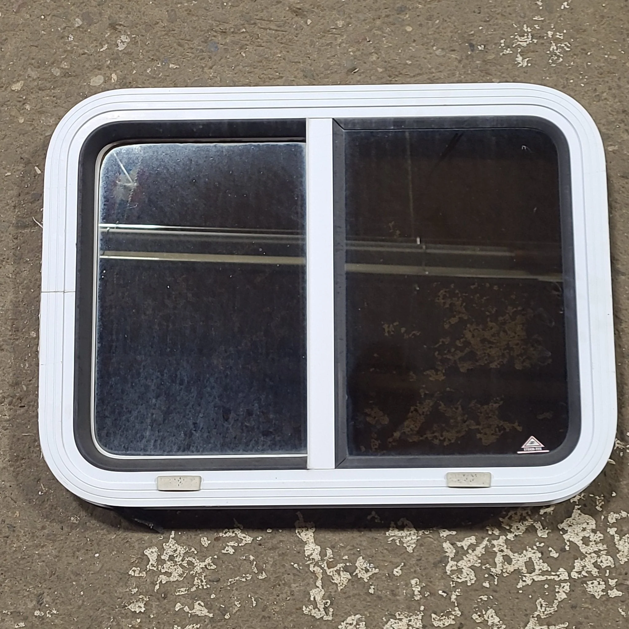 Used White Radius Opening Window : 24 1/4" W x 17 3/4" H x 1 7/8" D