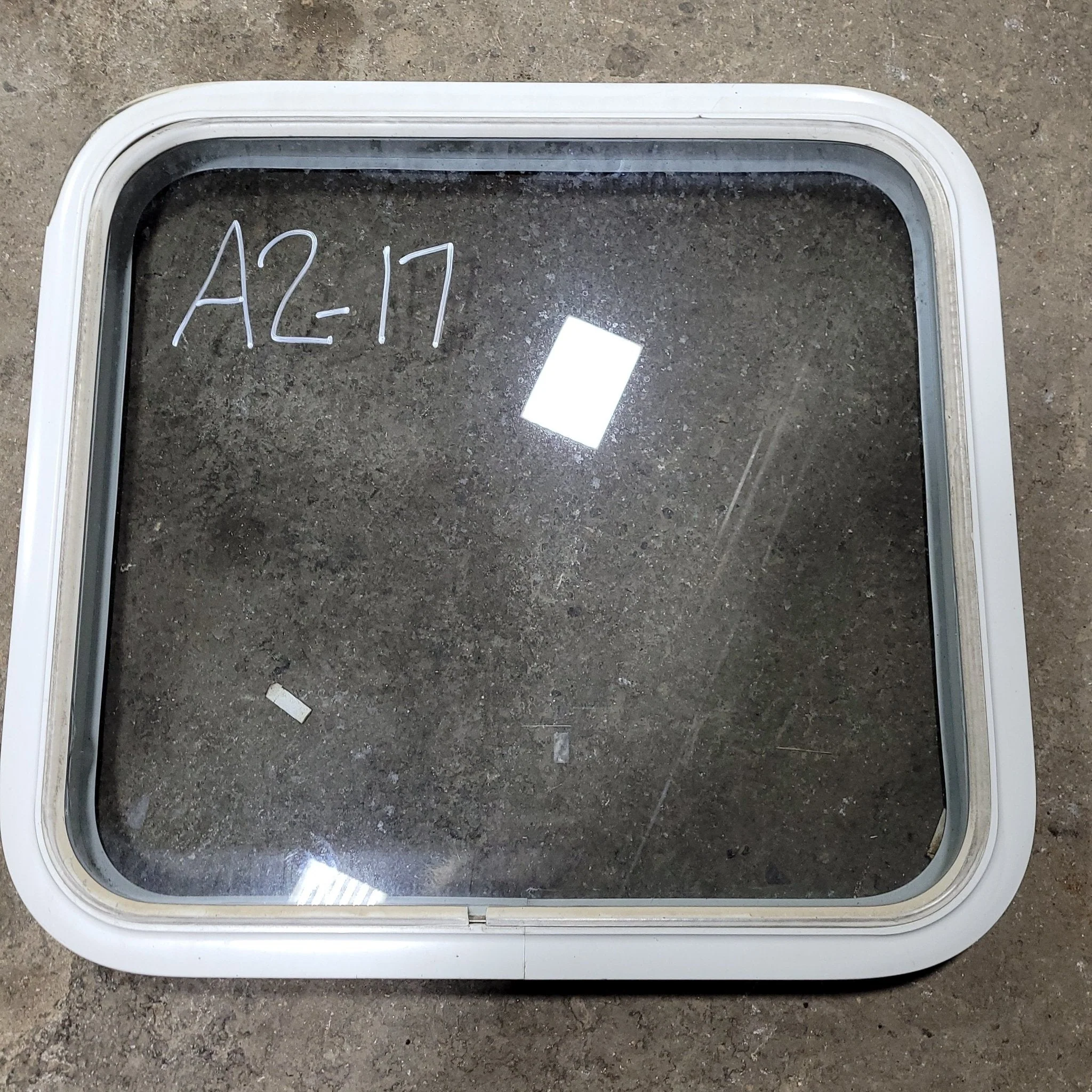 Used White Radius Non-Opening Window : 24 X 22 X 2" D