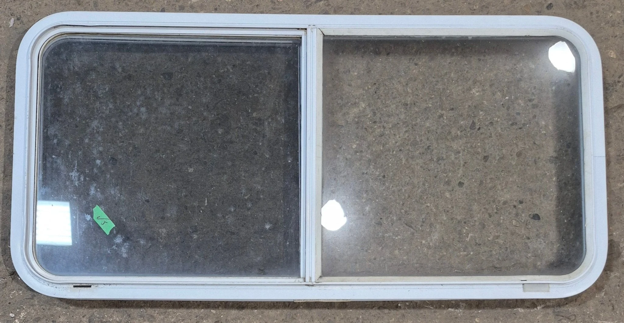 Used White Radius Opening Window : 45 1/4" W x 21 1/2" H x 1 7/8" D