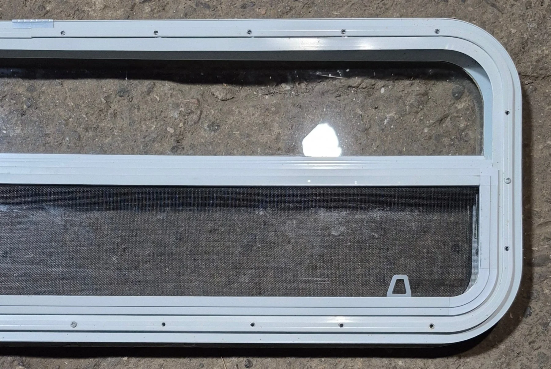 Used White Radius Opening Window : 47 1/2" W x 14 1/4" H x 1 1/4" D - Image 7