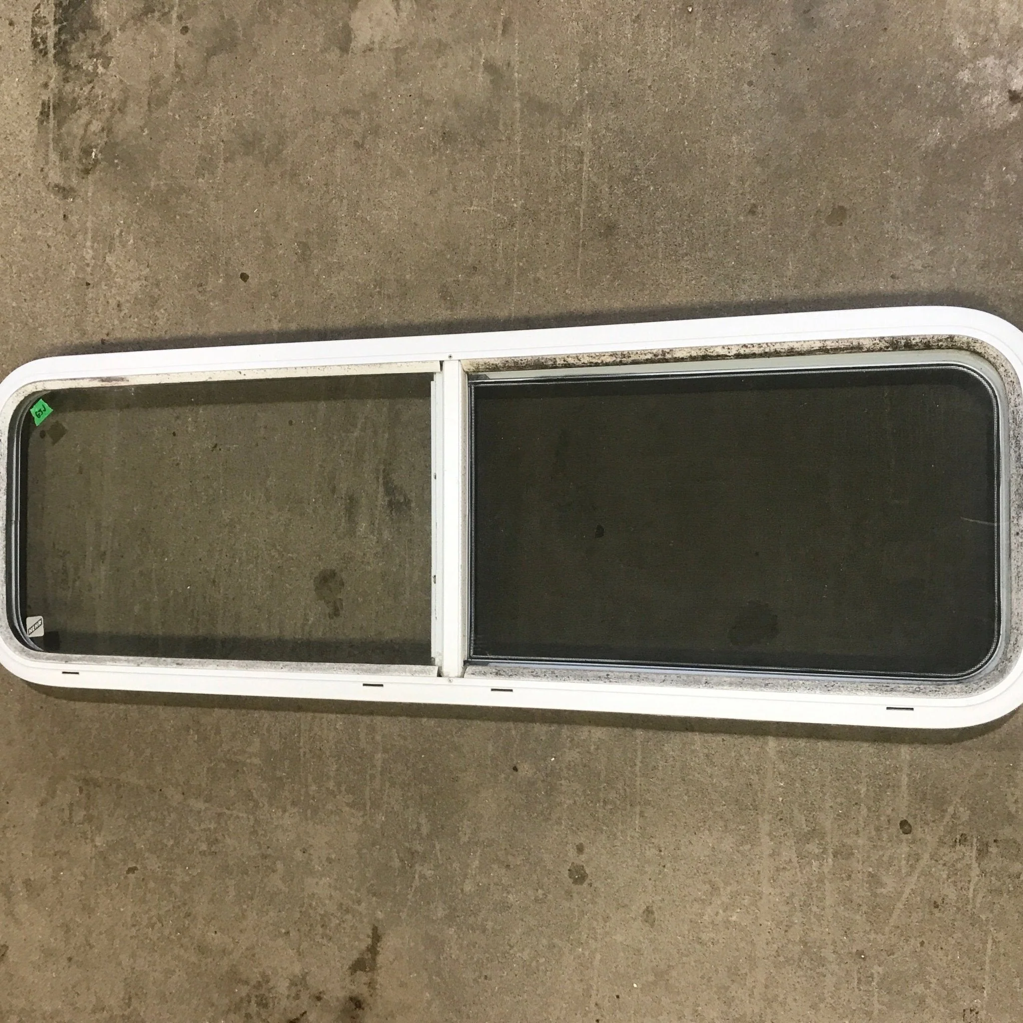 Used White Radius Opening Window : 48" W x 14 3/4" H x 1 7/8" D