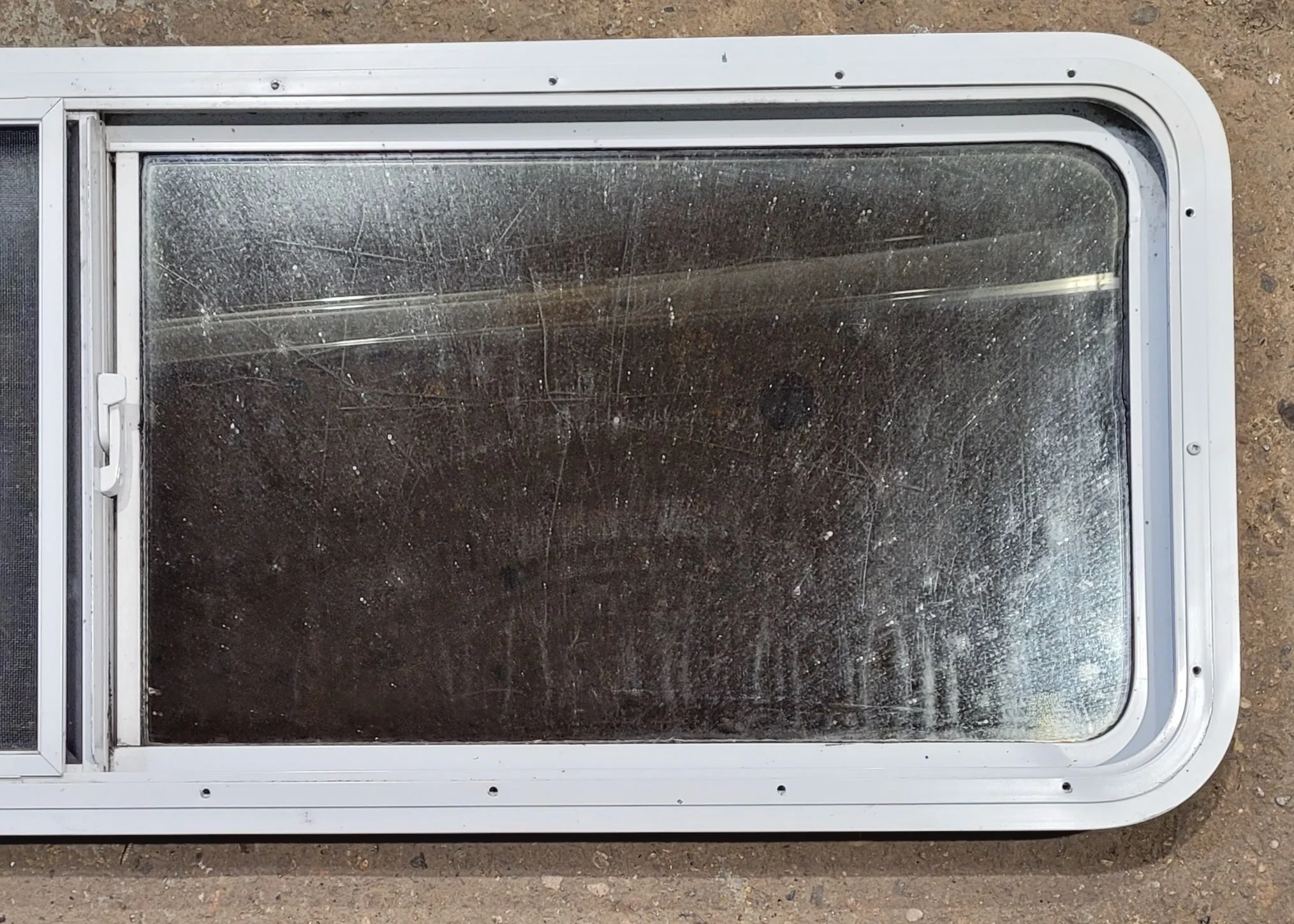 Used White Radius Opening Window : 54" W x 17 1/2" H x 1 7/8" D - Image 6