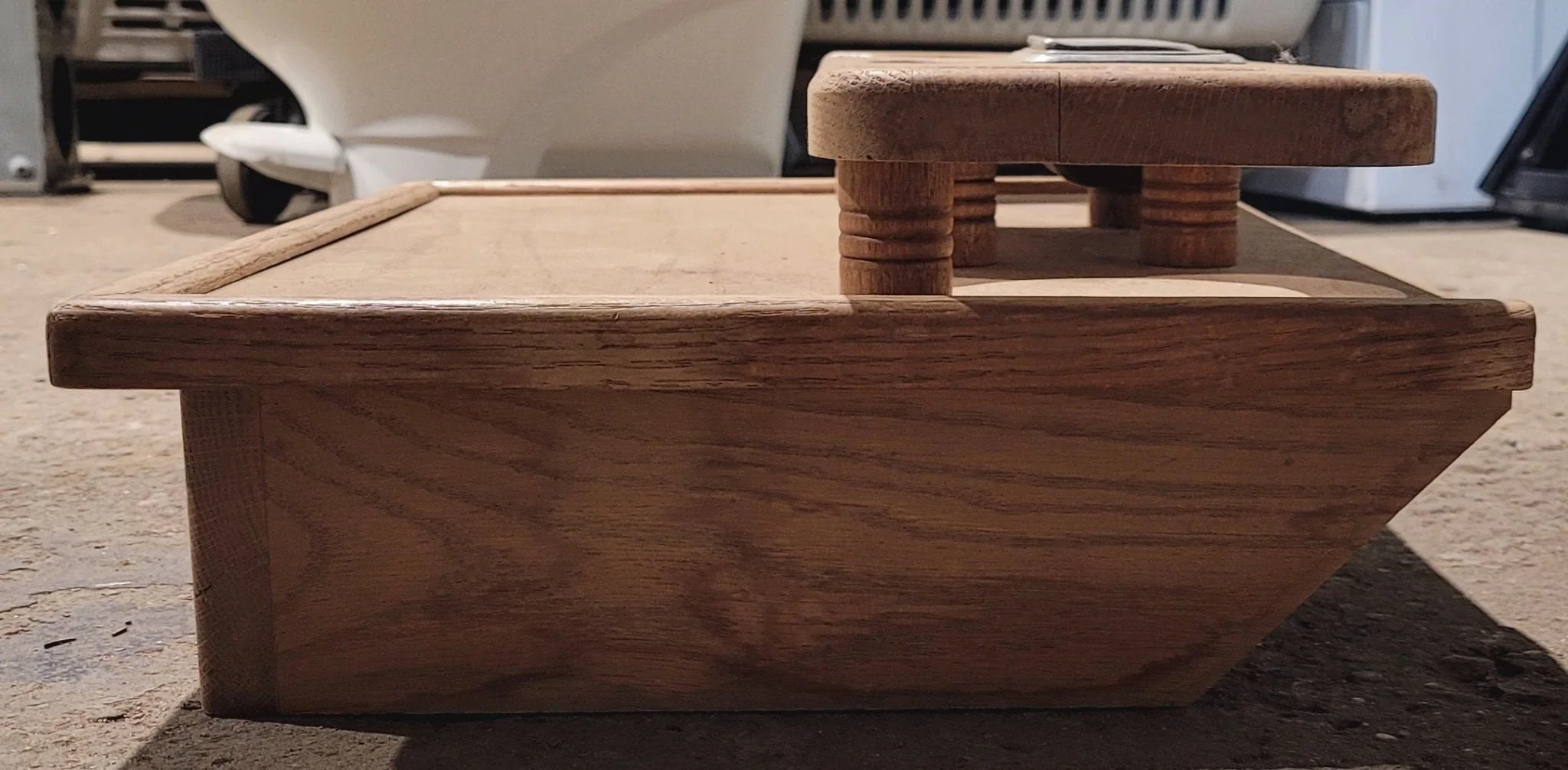 Used Wooden Doghouse Console Cover With 2 Cupholder Spaces - Image 6