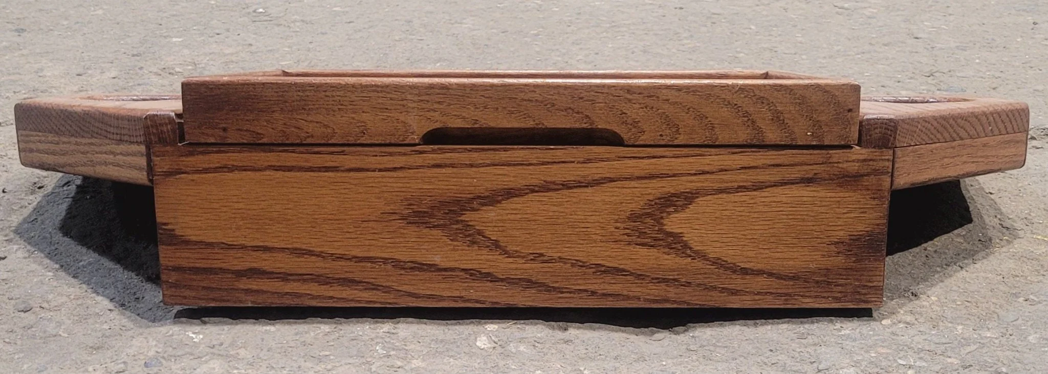 Used Wooden Doghouse Console Cover With 2 Cupholder Spaces - Image 2