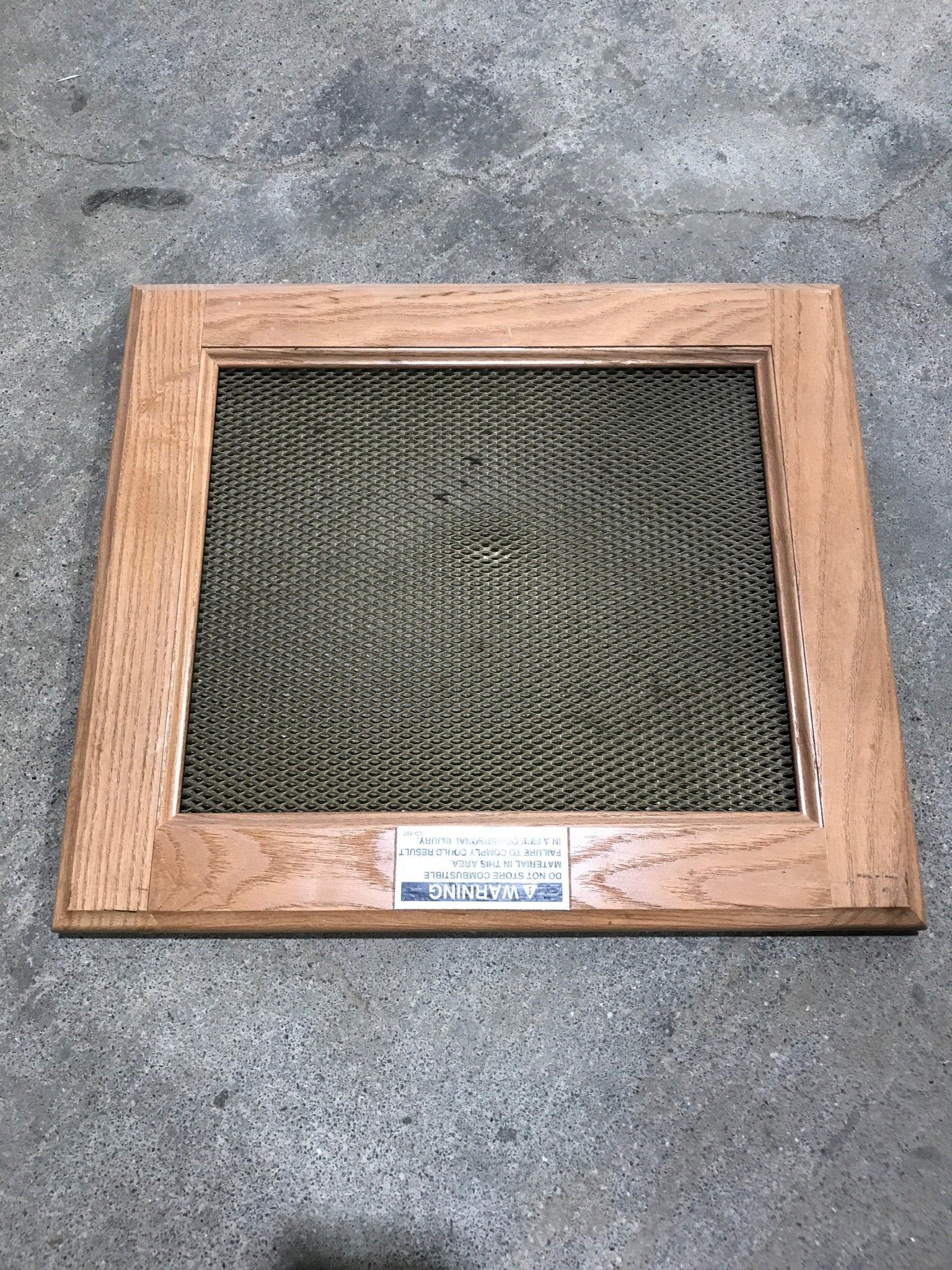 Used Wooden RV Interior Furnace Access Door 16" W X 14" H - Image 2