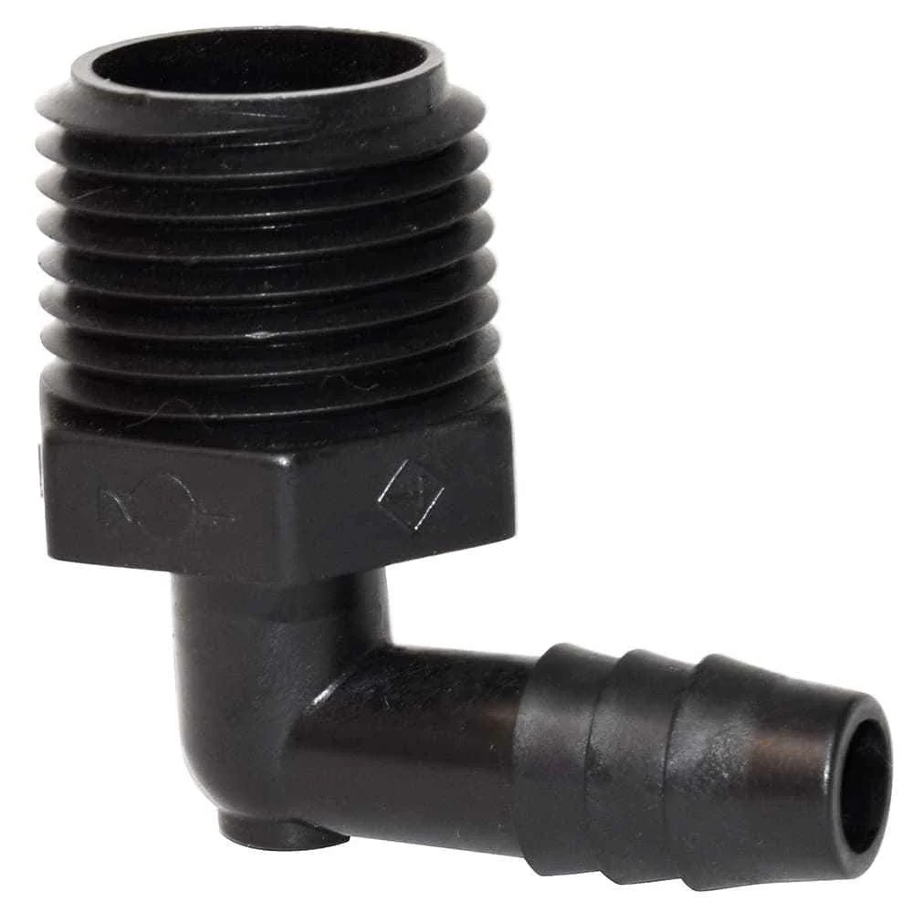 3/8 Barb X 1/2 MPT Elbow Adapter