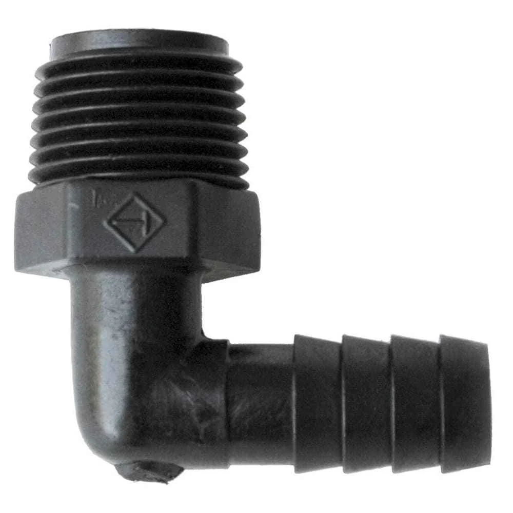 3/8 Barb X 3/8 MPT Elbow Adapter