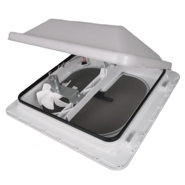 Ventline V3094-601-00 Power Roof Vent with Manual Opening and White Lid