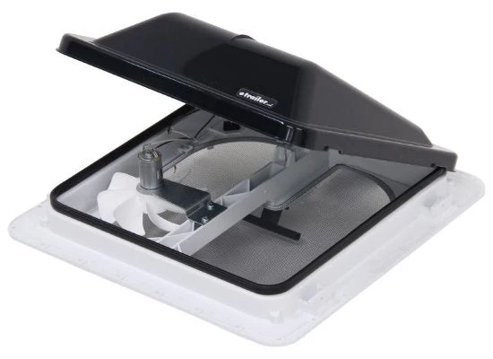 Ventline V3094-603-00 -  E-Z Lift Ventadome Trailer Roof Vent w/ 12V Fan - Manual Lift - Smoke - Image 5
