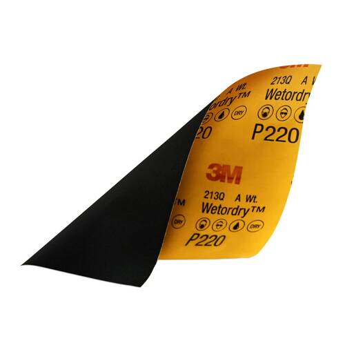 Wetordry Sandpaper - 9" x 11" - P220 Grit - Black; Case Of 5 Sheets - 32043