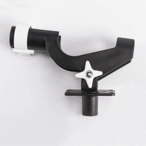 WISE MARINE Fishing Rod Holder - Flush Mount With Two Side Mount Brackets; Black - 6040
