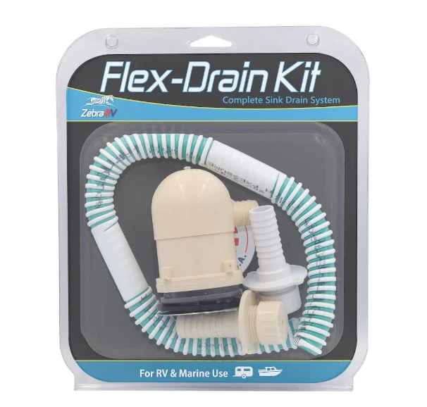 Zebra RV RFDK40 Flex-Drain Waste Water Drain, For RV And Marine Applications